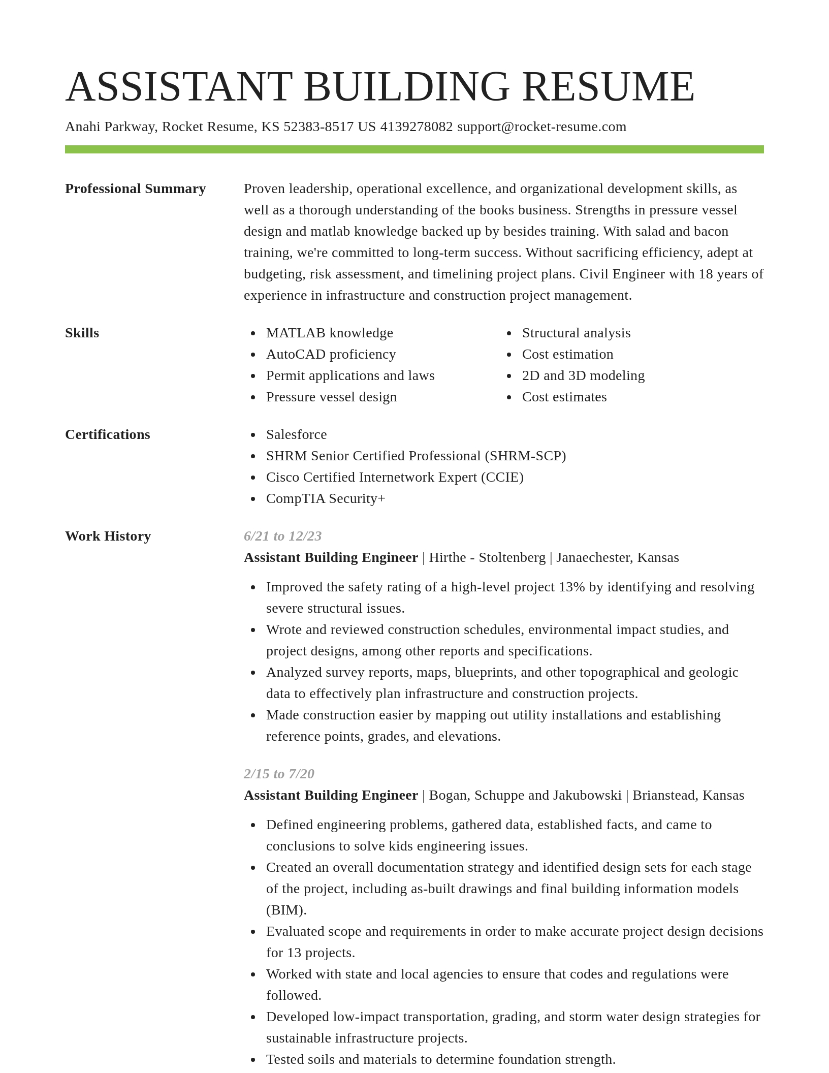 Smart resume template