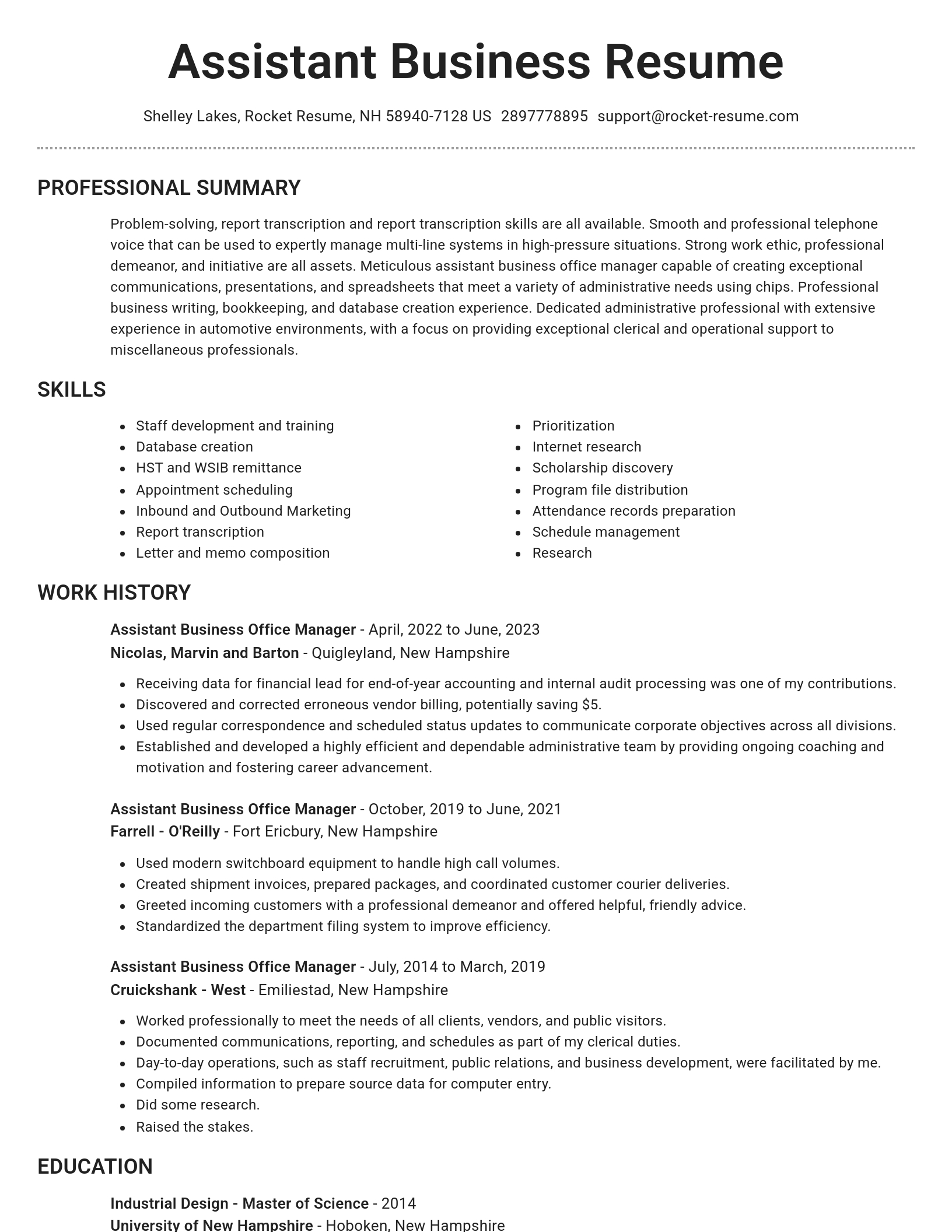 Brilliant resume template