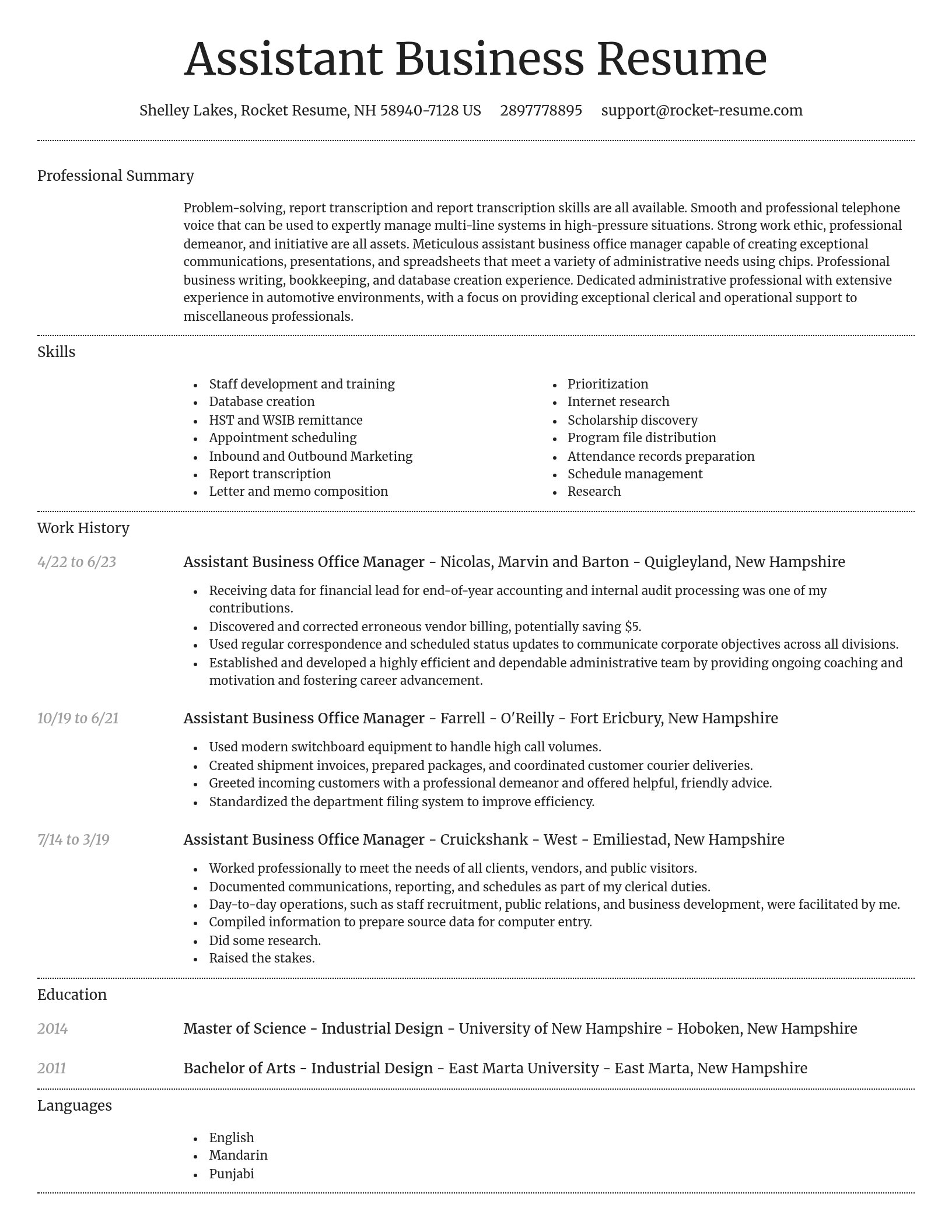 Dignified resume template