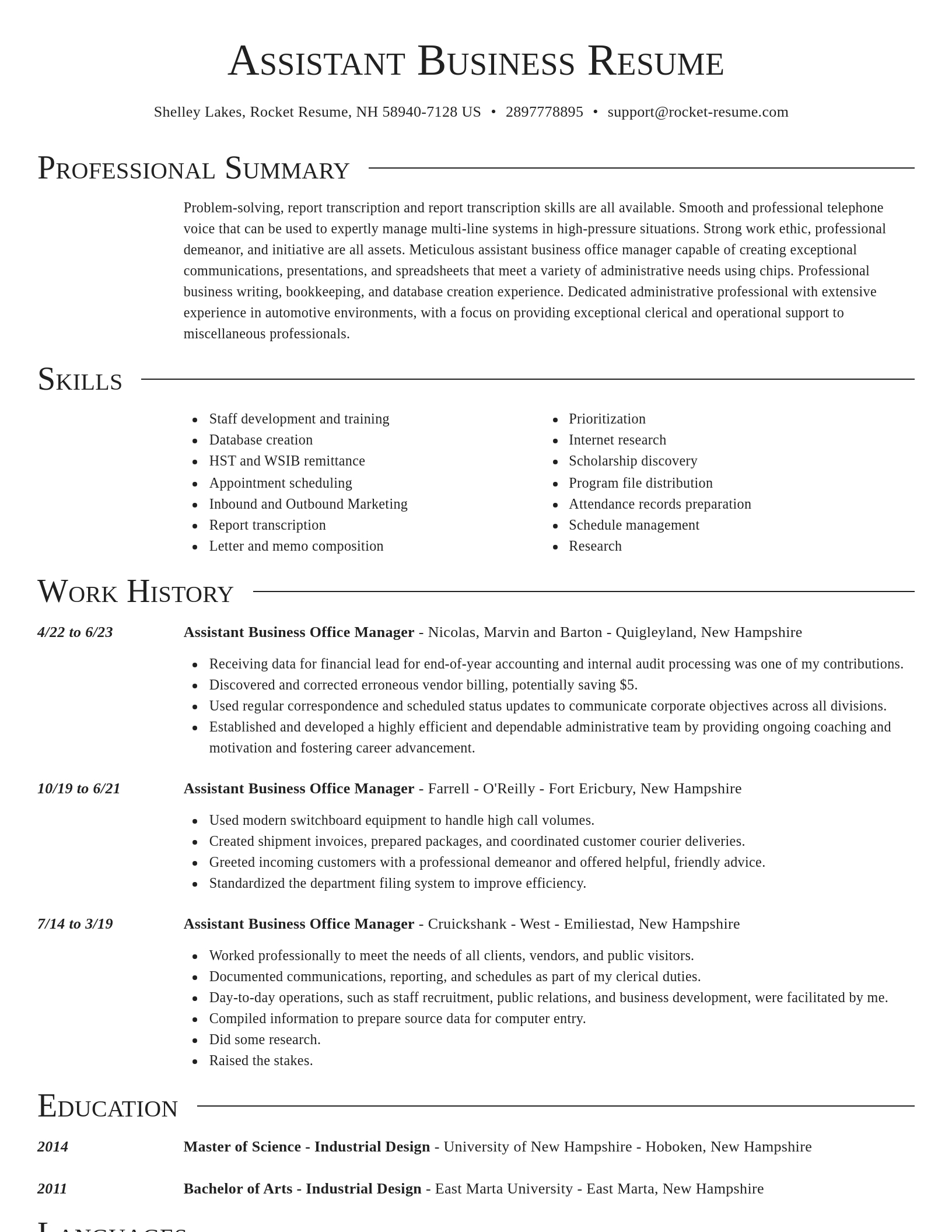 Director resume template