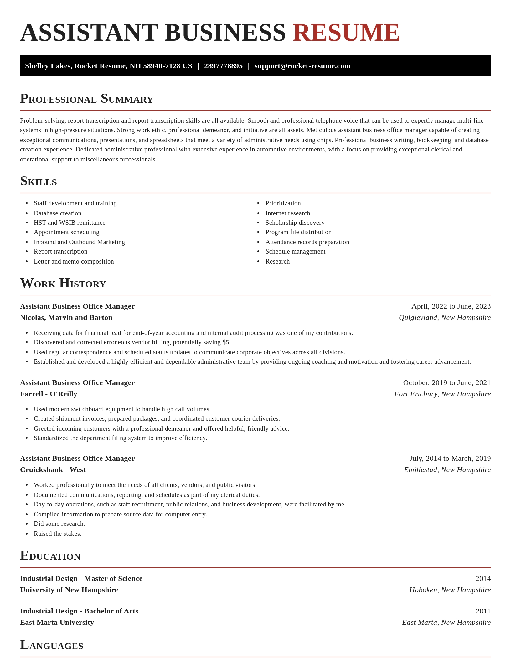 Exquisite resume template