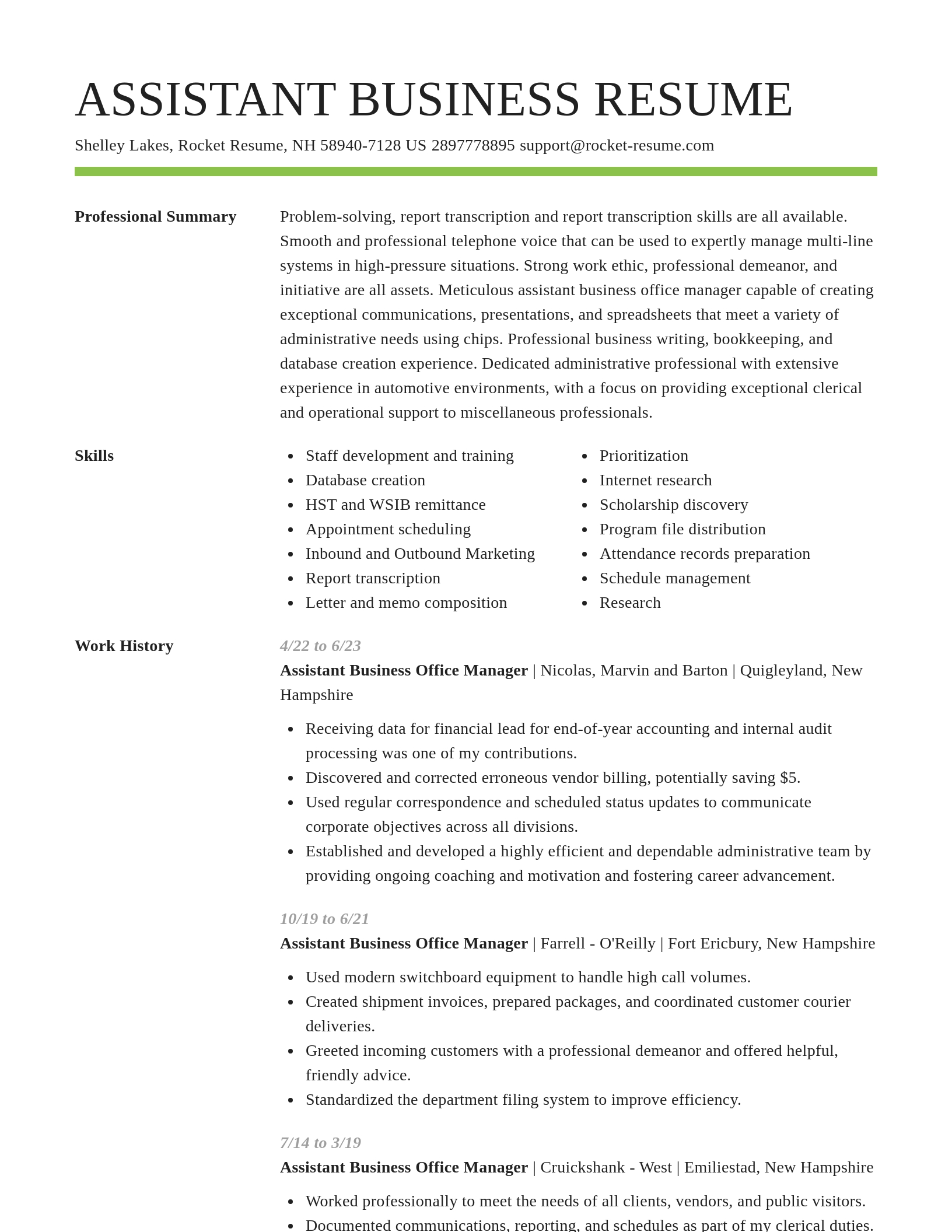 Smart resume template