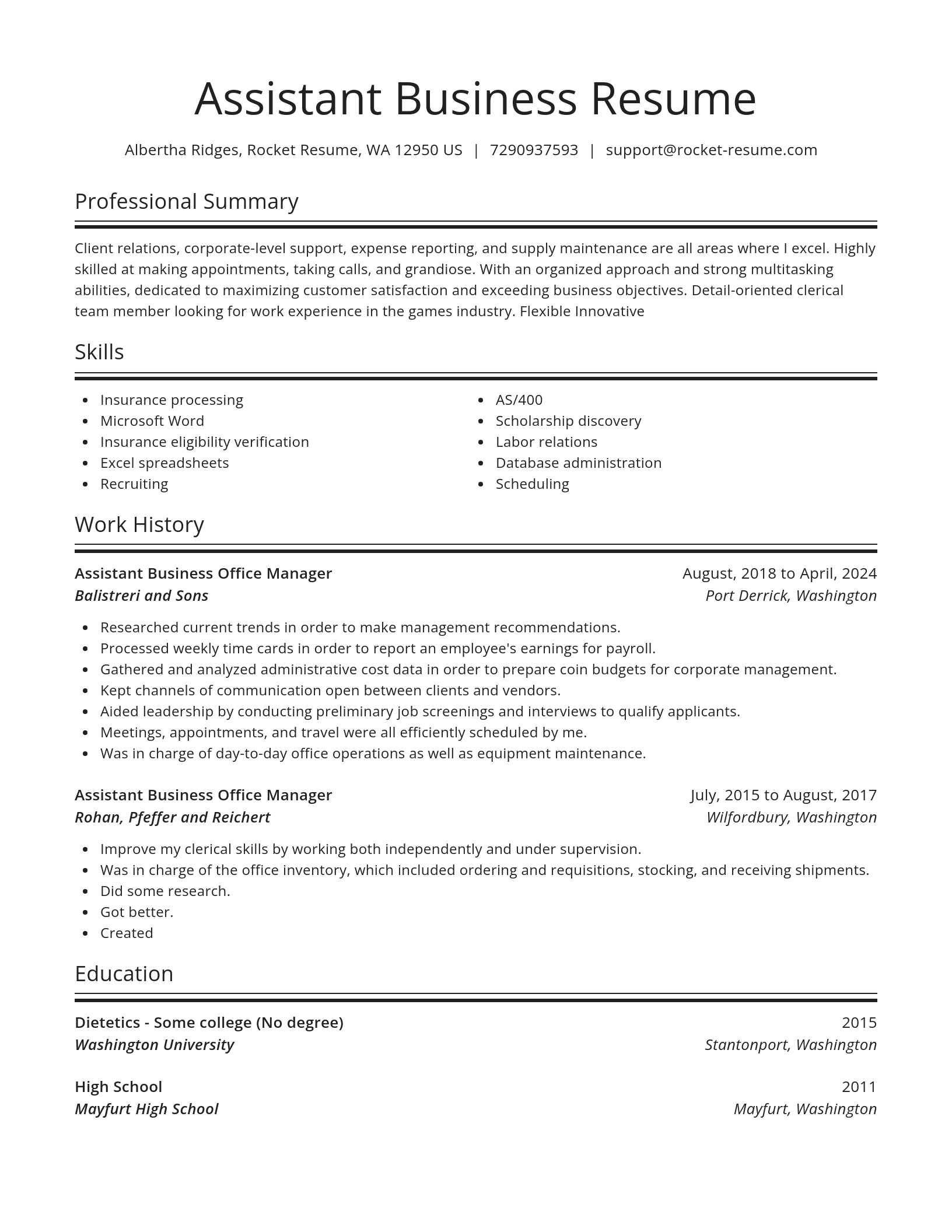 Spotlight resume template