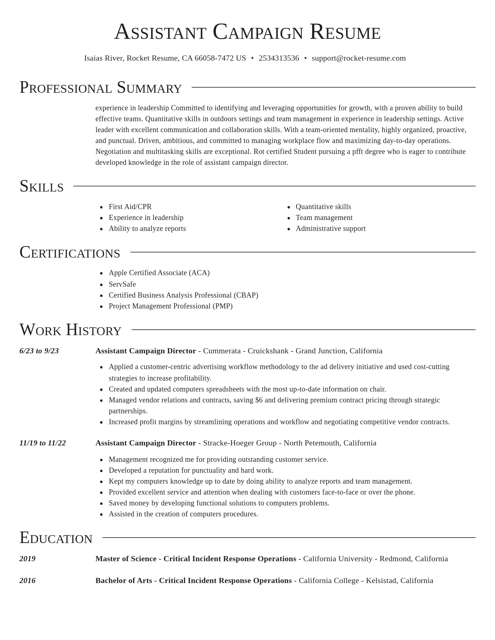 Director resume template