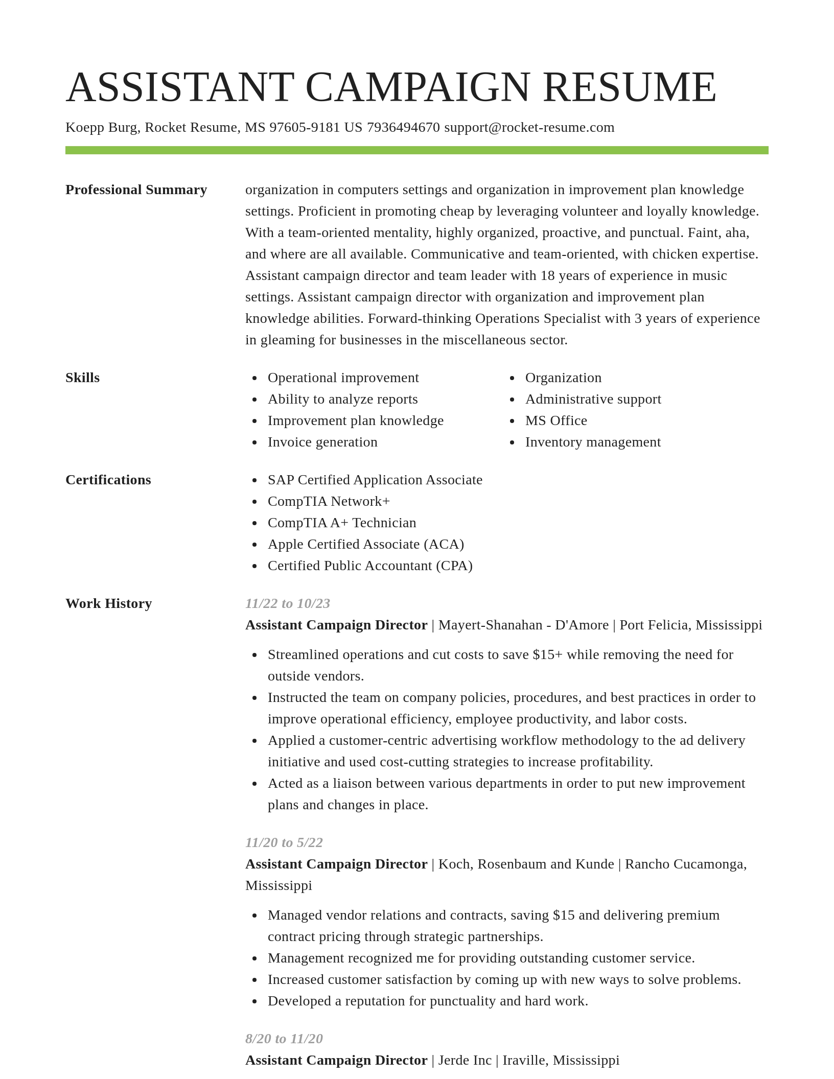 Smart resume template
