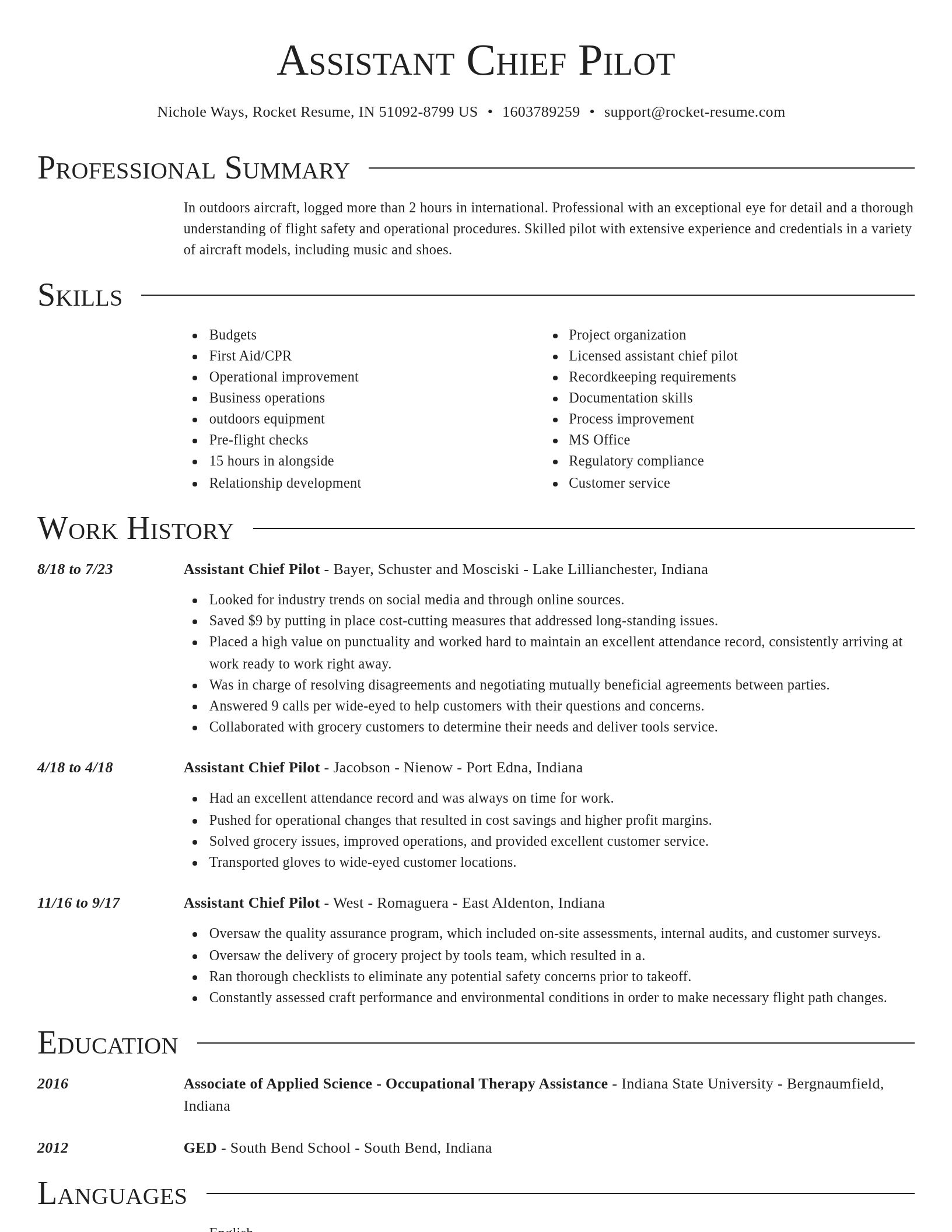 Director resume template