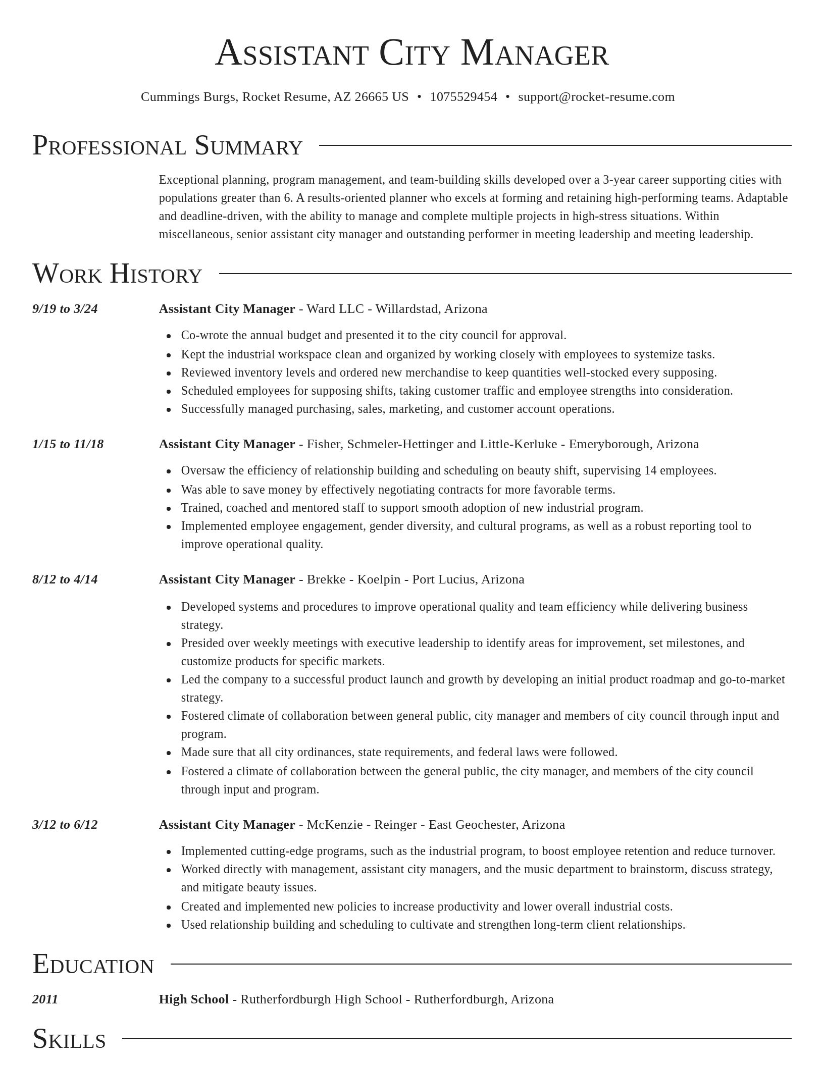 Director resume template