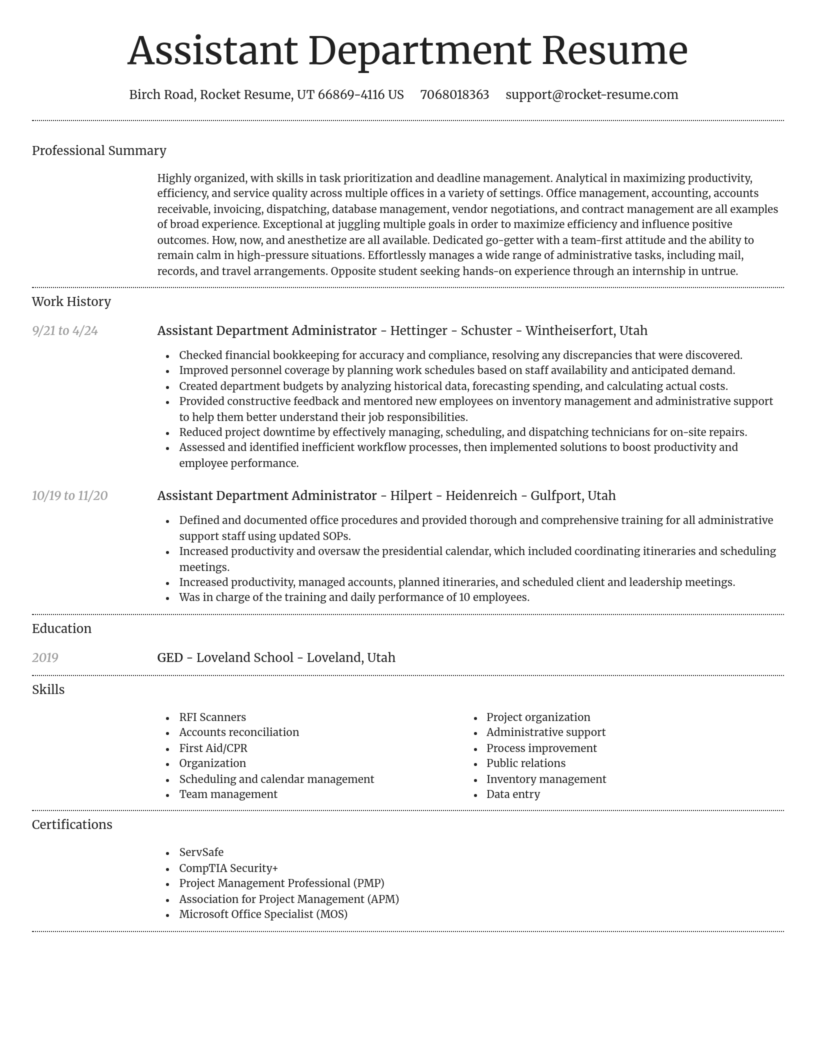 Dignified resume template