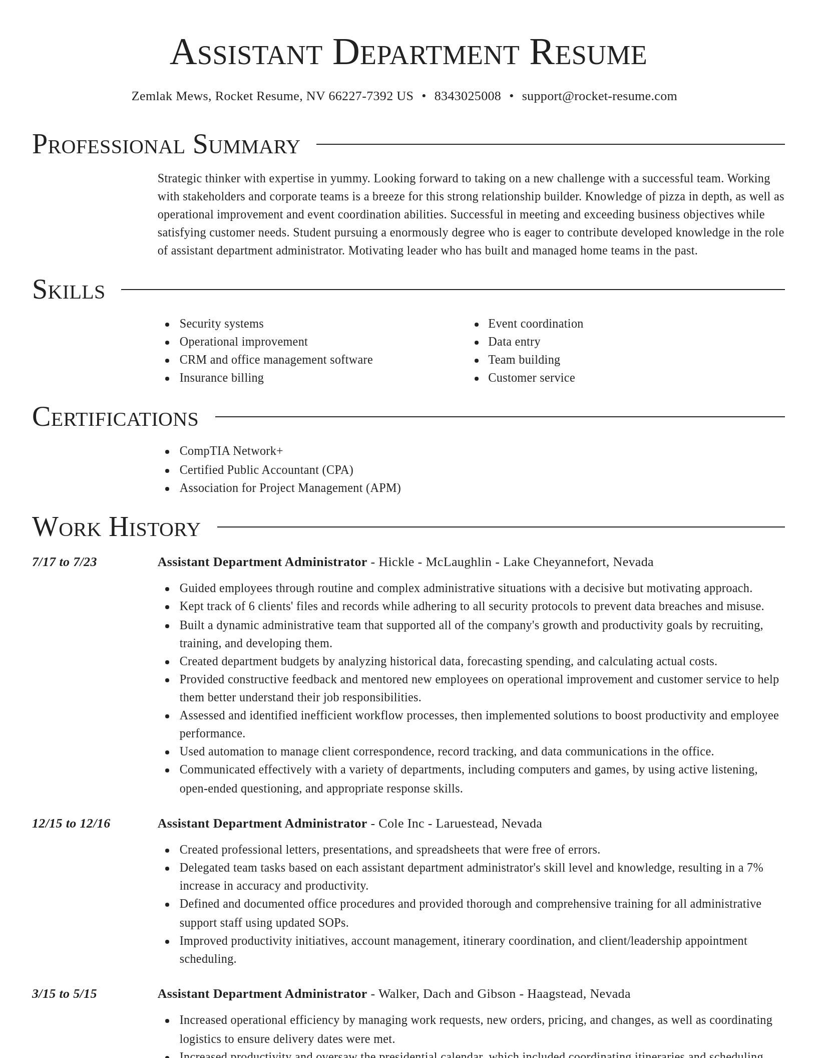 Director resume template