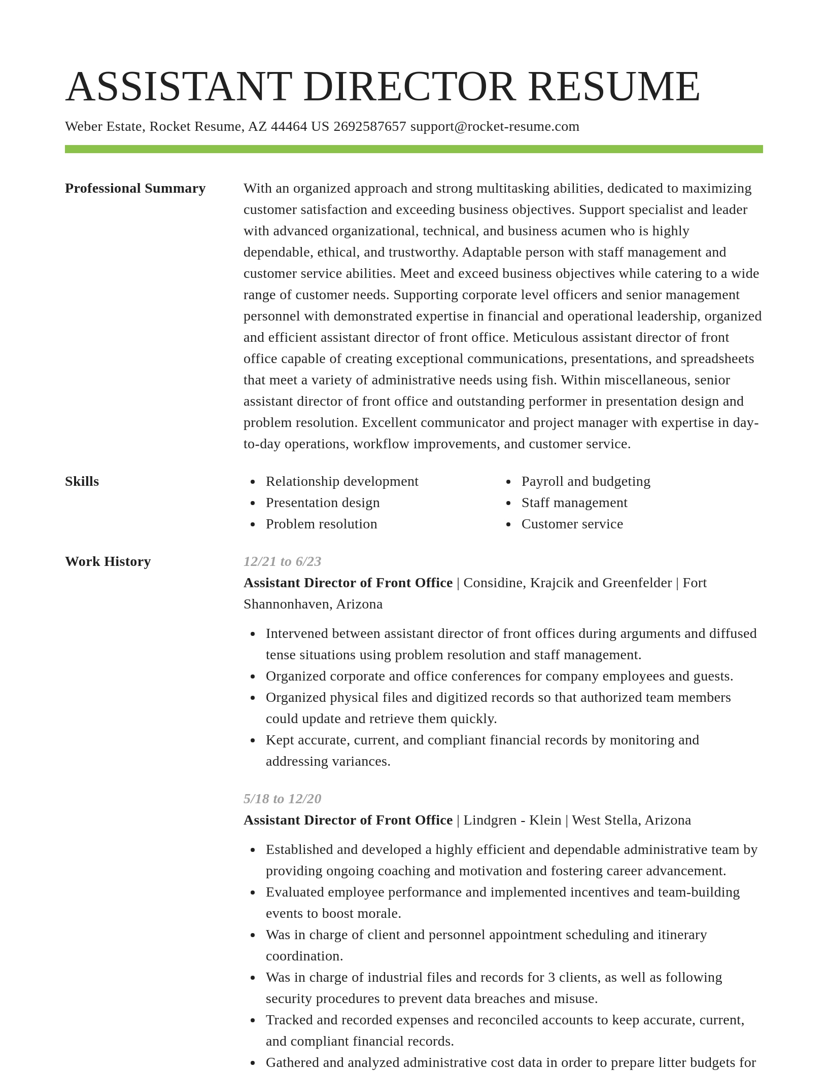 Smart resume template