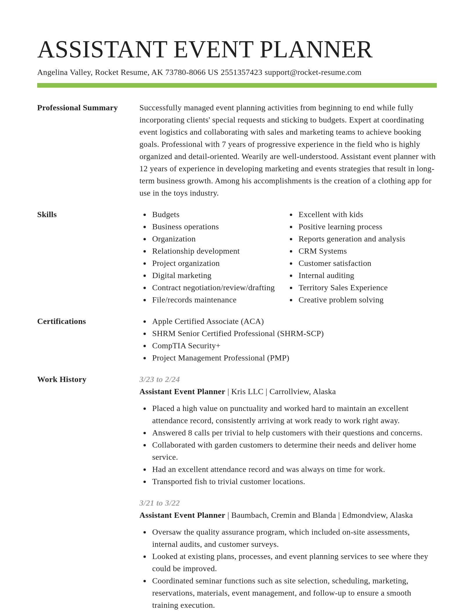 Smart resume template