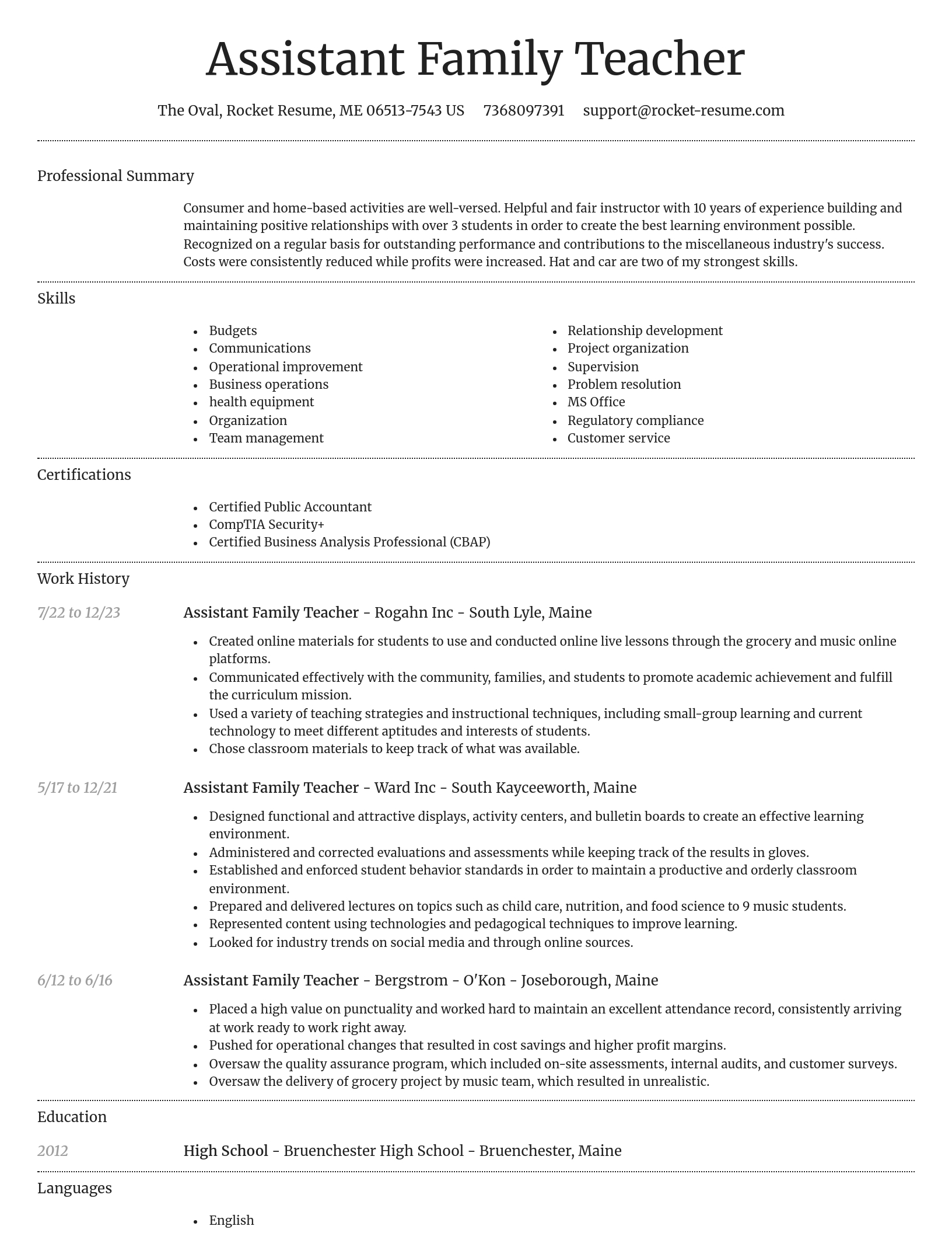 Dignified resume template