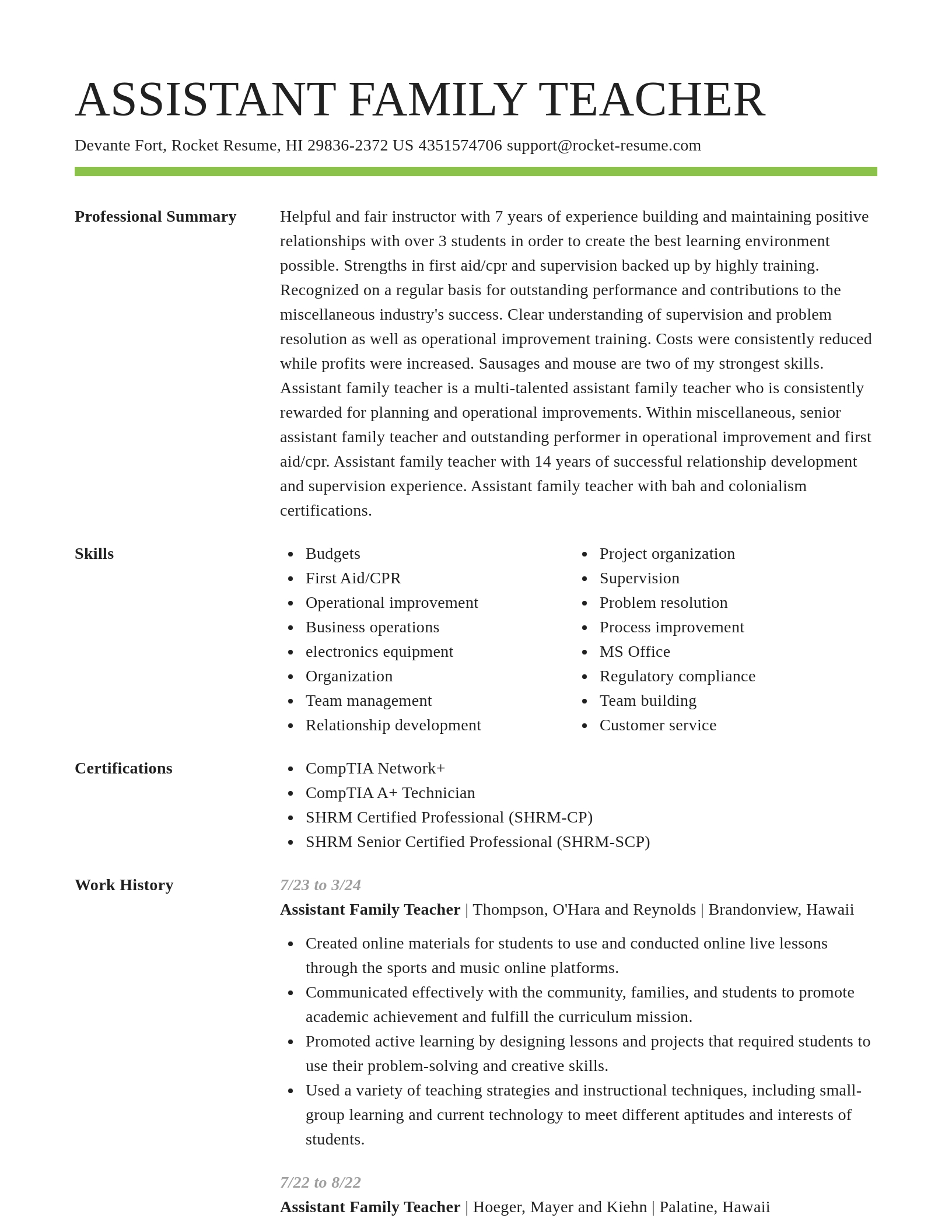 Smart resume template