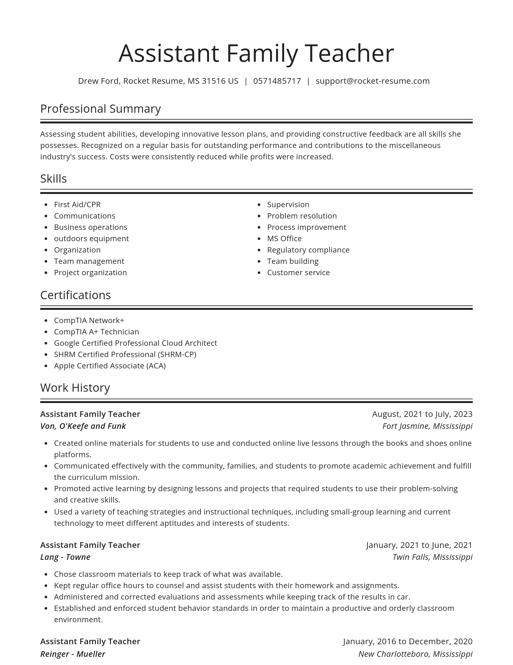 Spotlight resume template