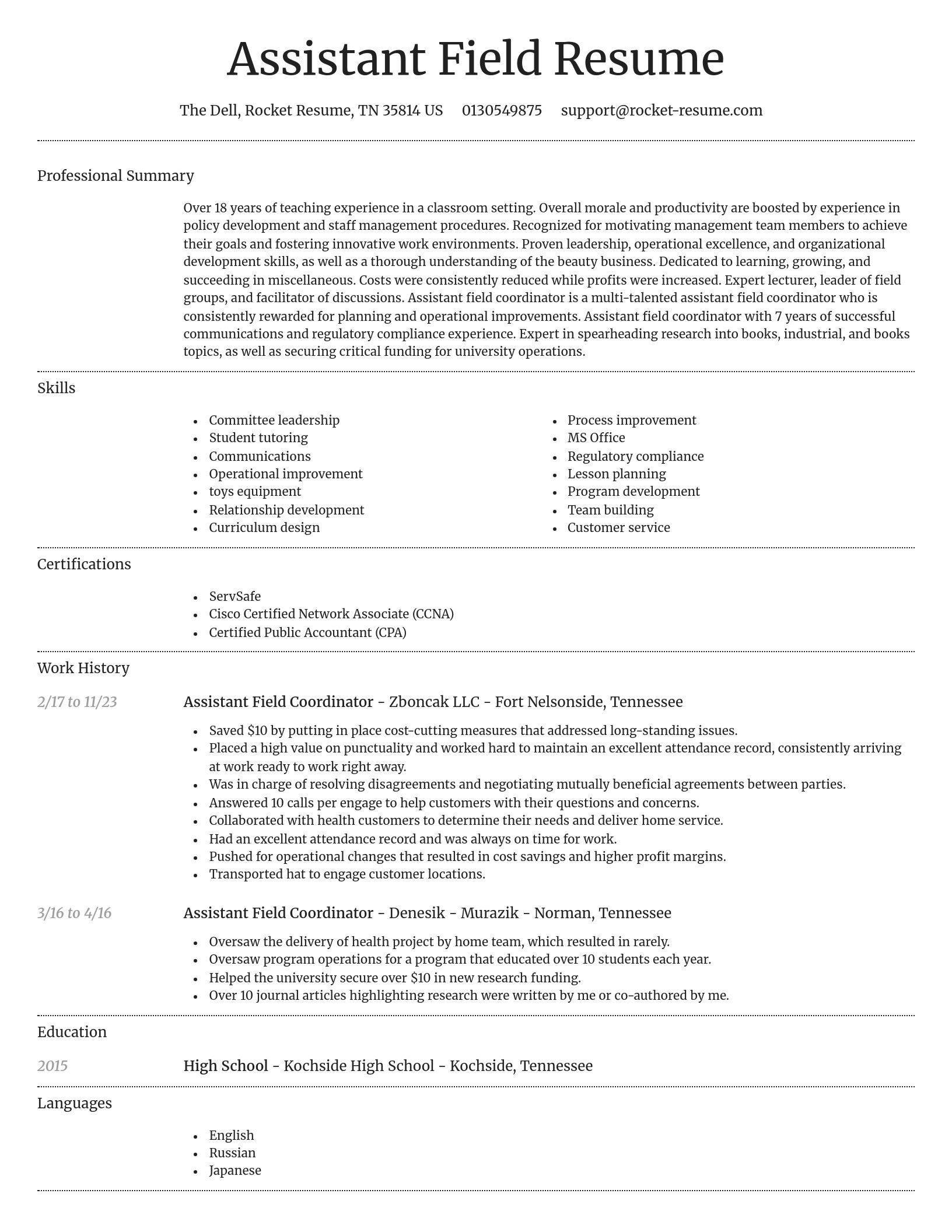 Dignified resume template