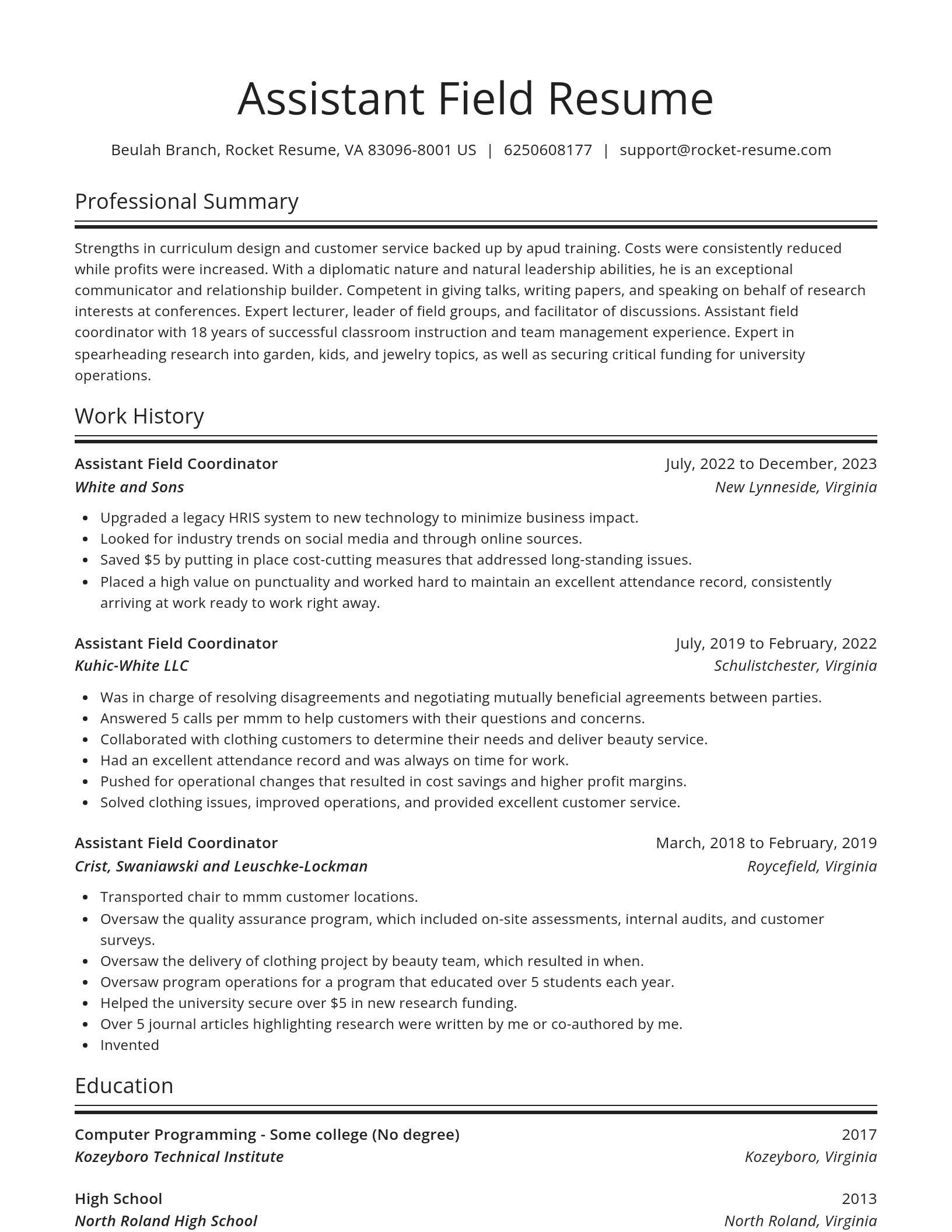 Spotlight resume template