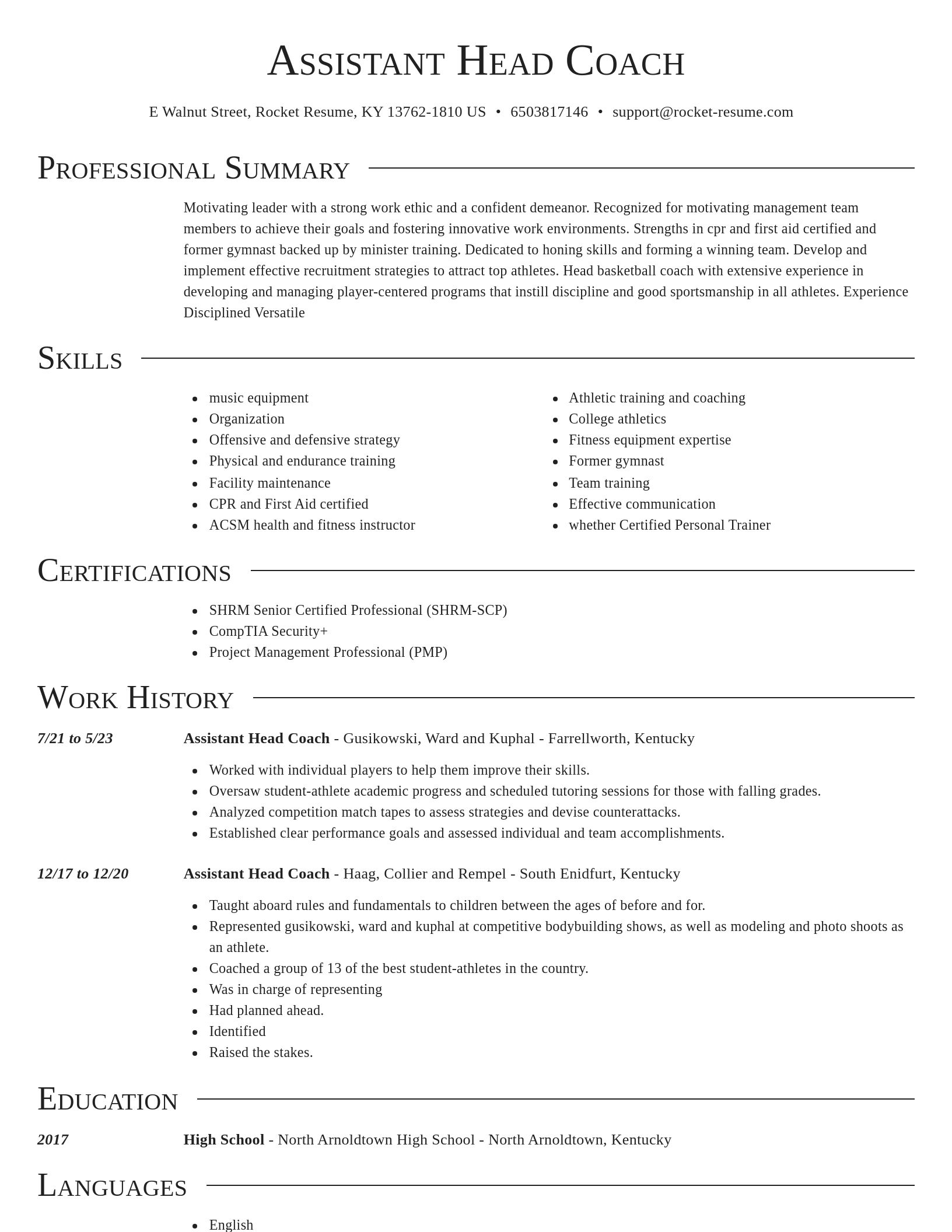 Director resume template