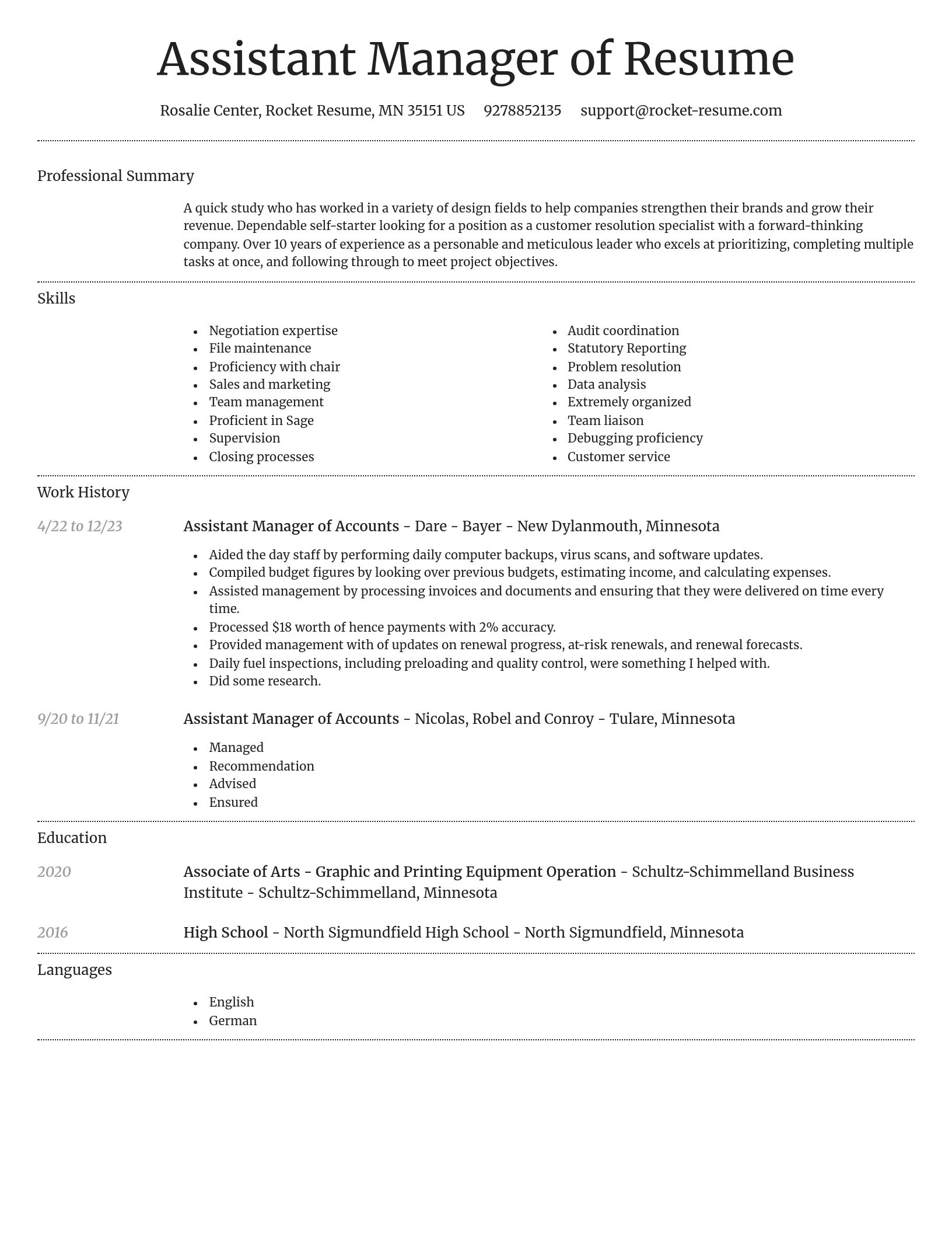 Dignified resume template