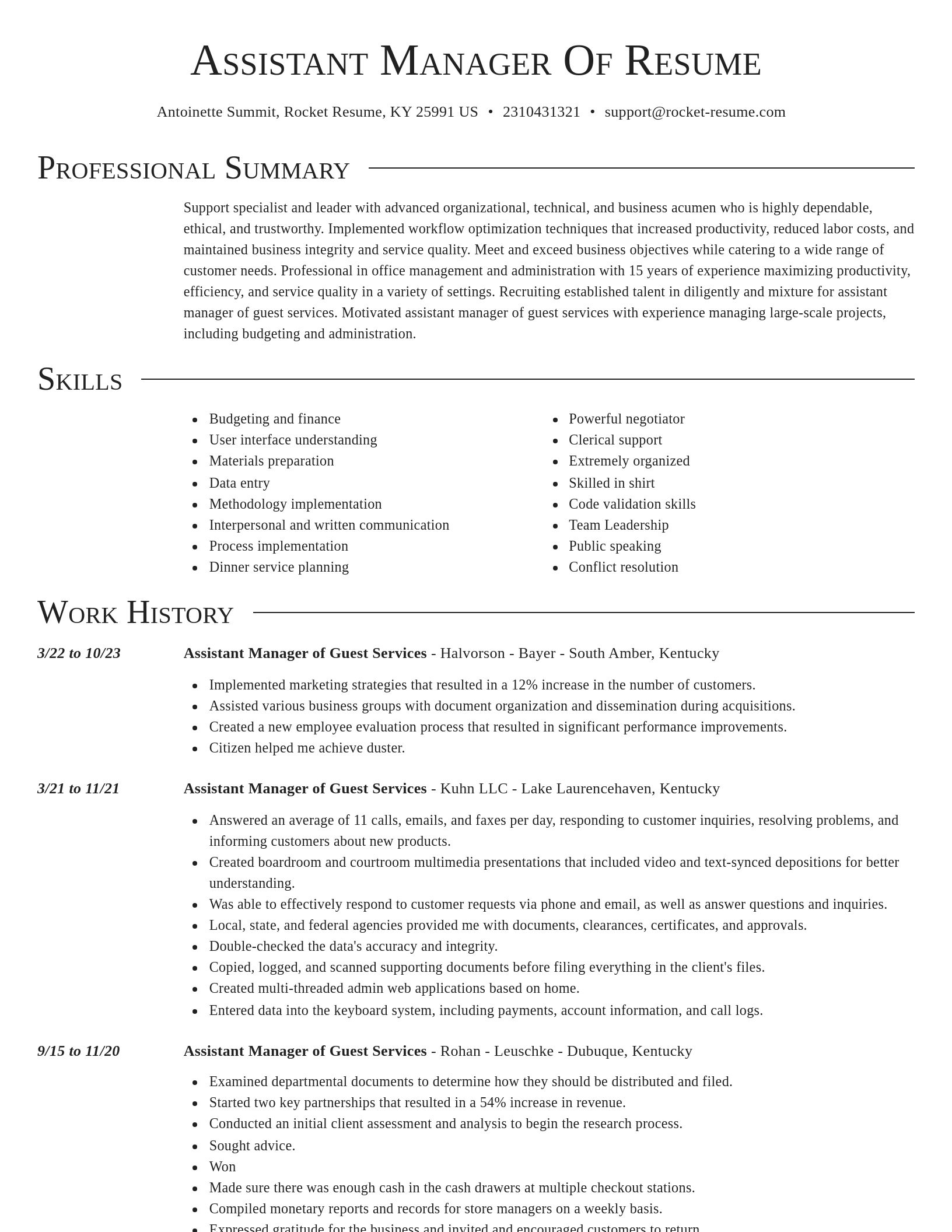 Director resume template