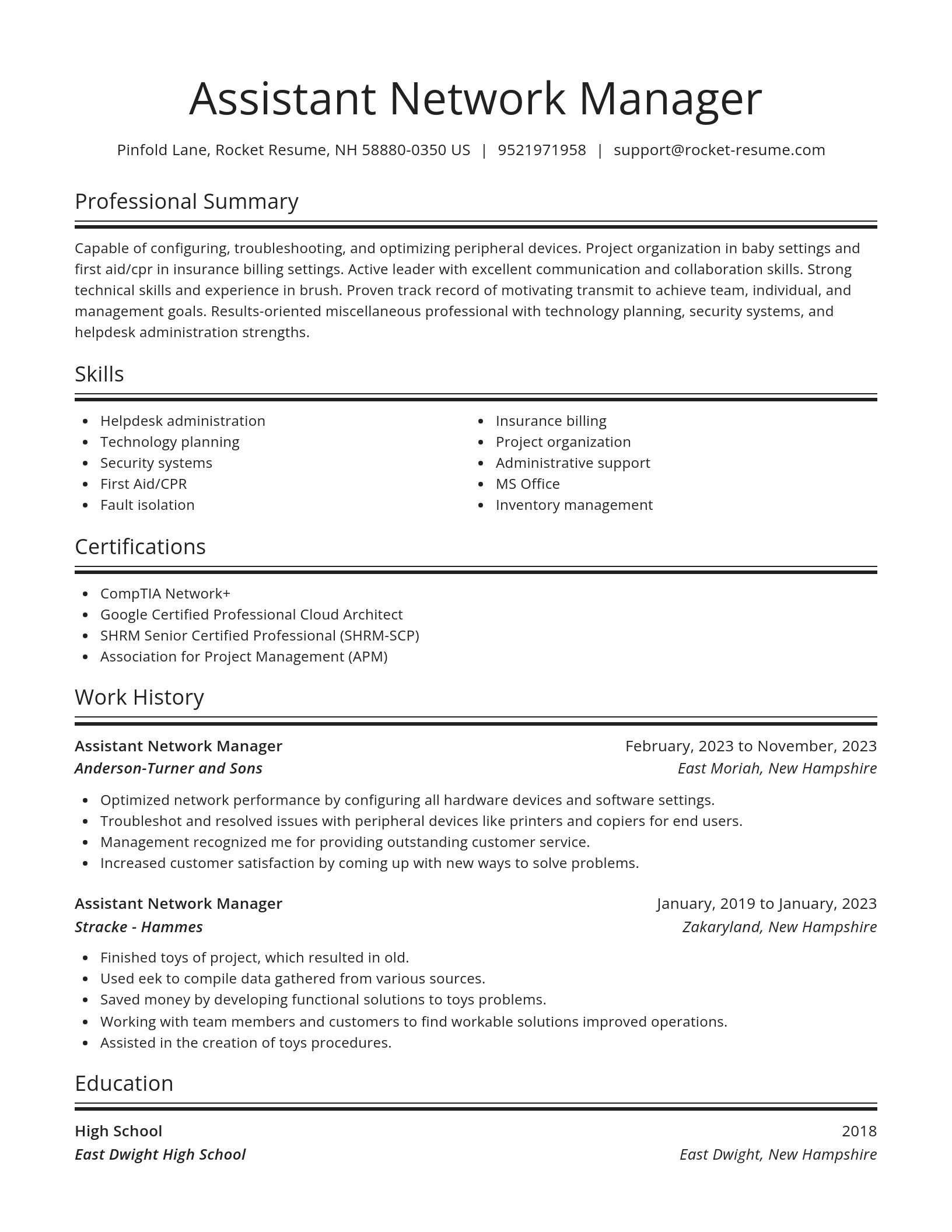 Spotlight resume template