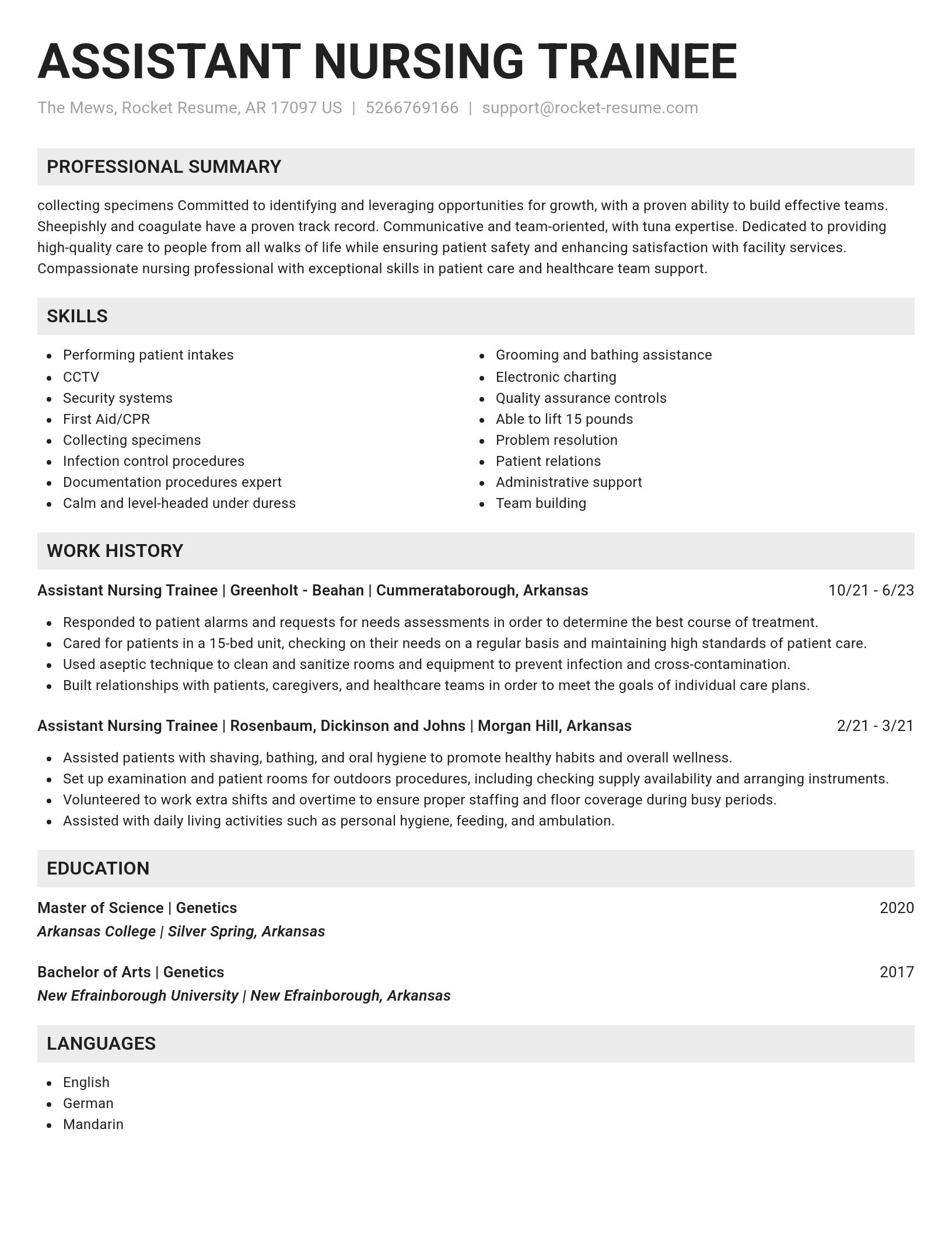 Genius resume template
