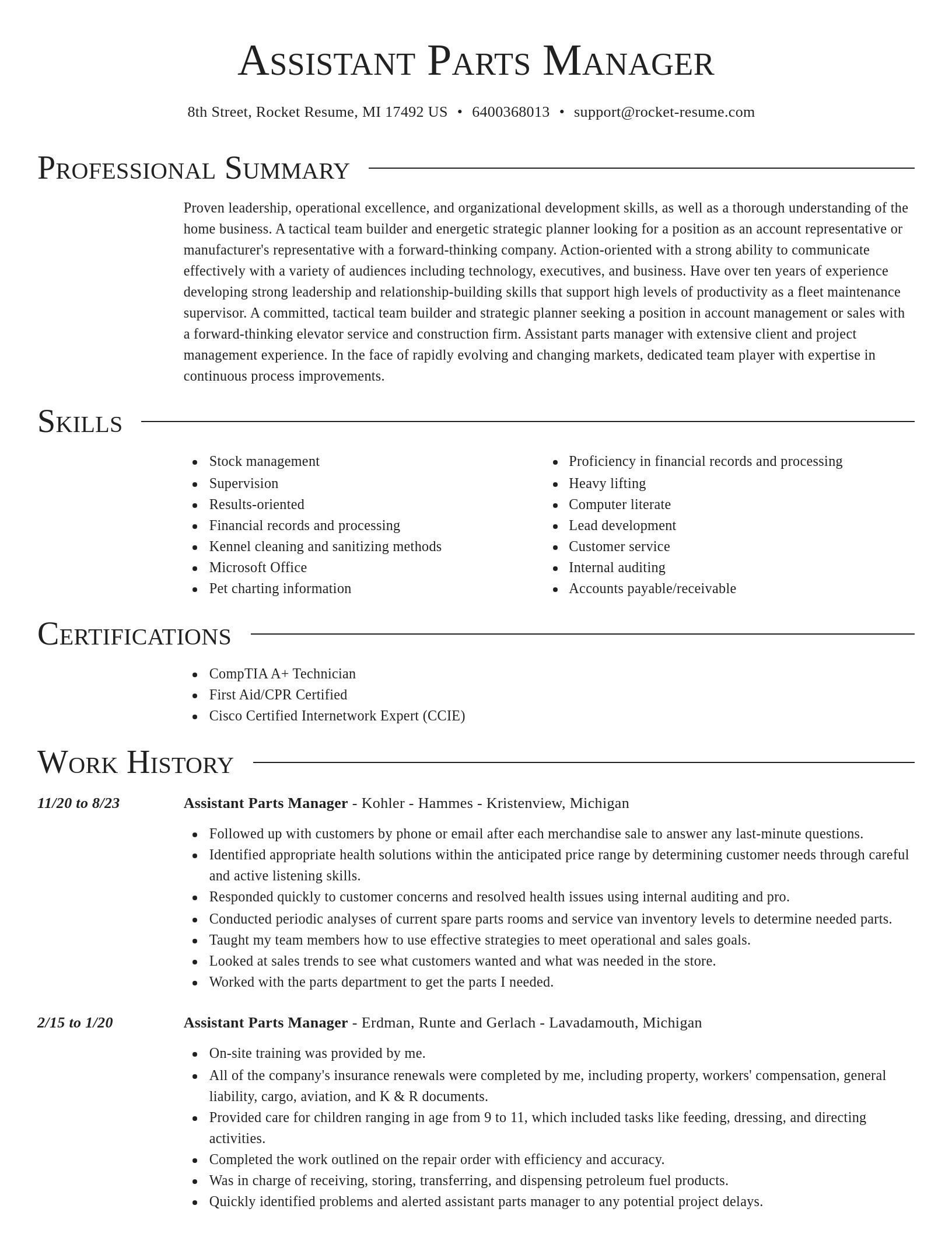 Director resume template