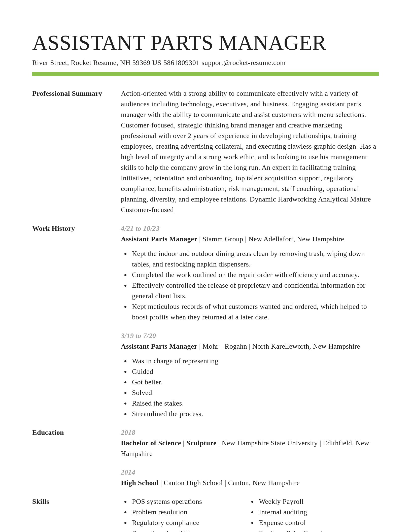 Smart resume template