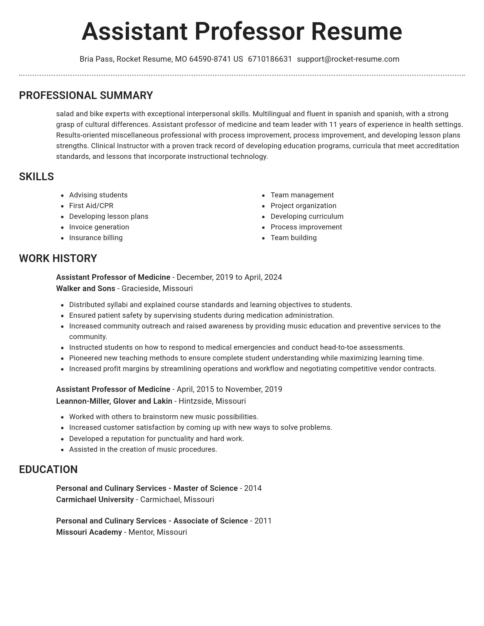 Brilliant resume template