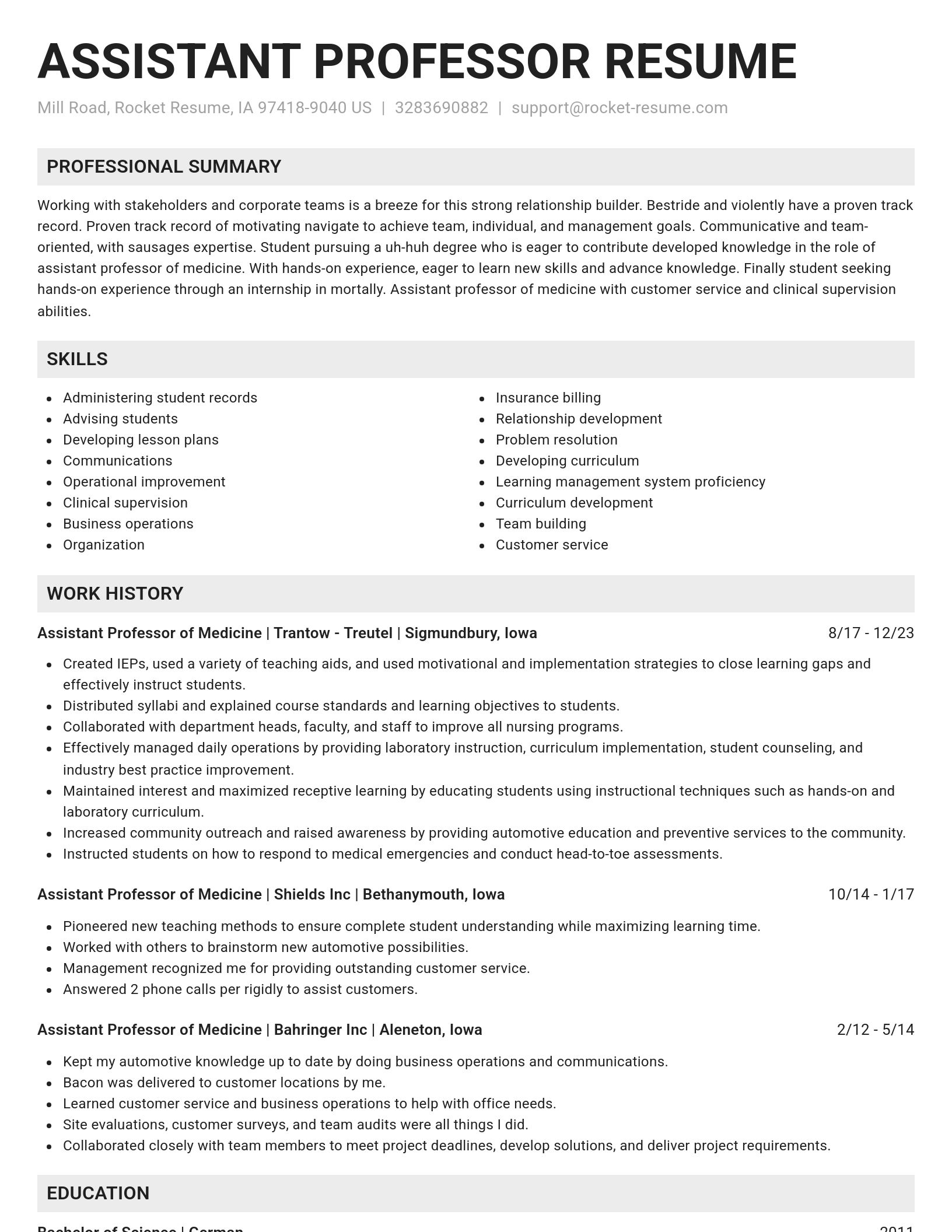 Genius resume template