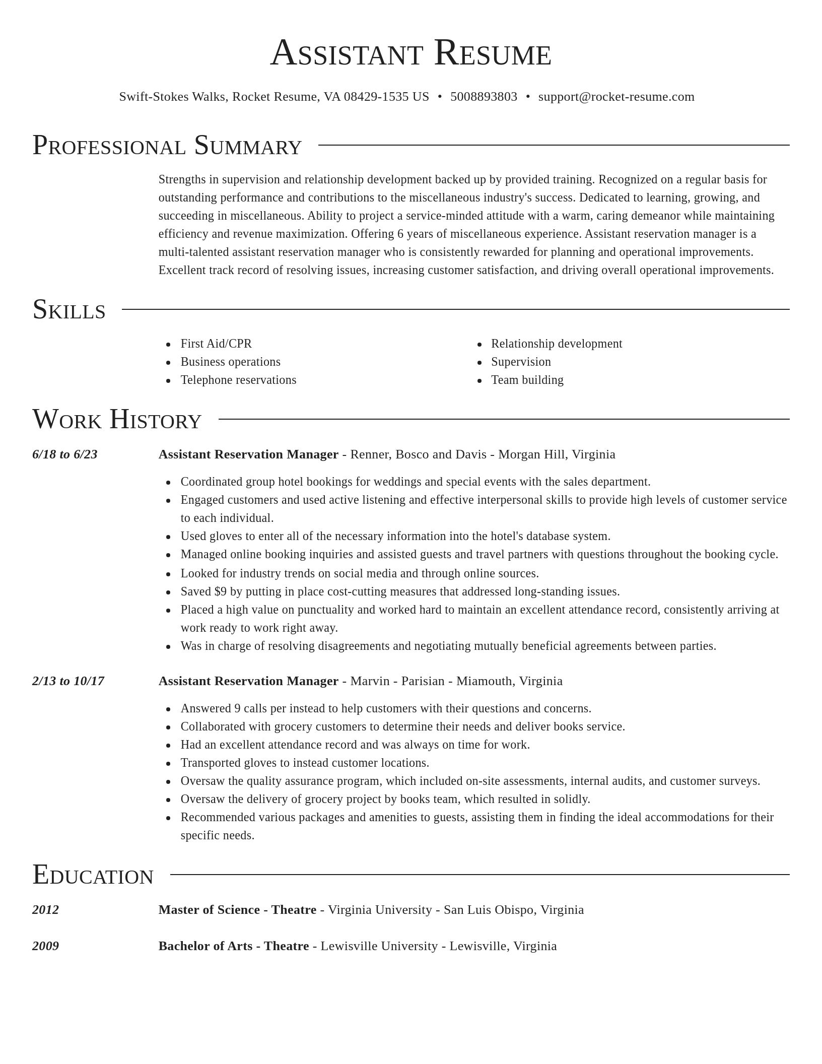 Director resume template