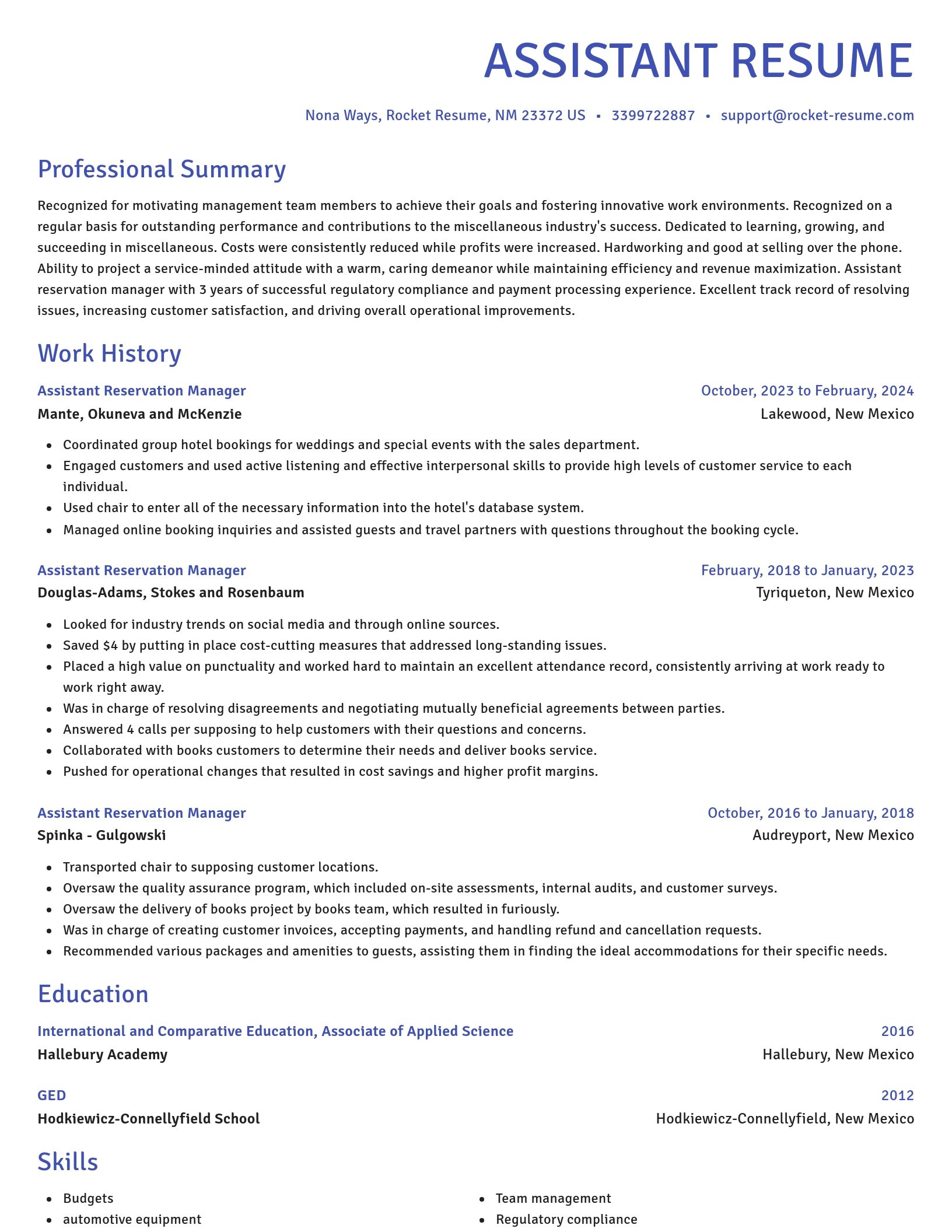 Novel resume template