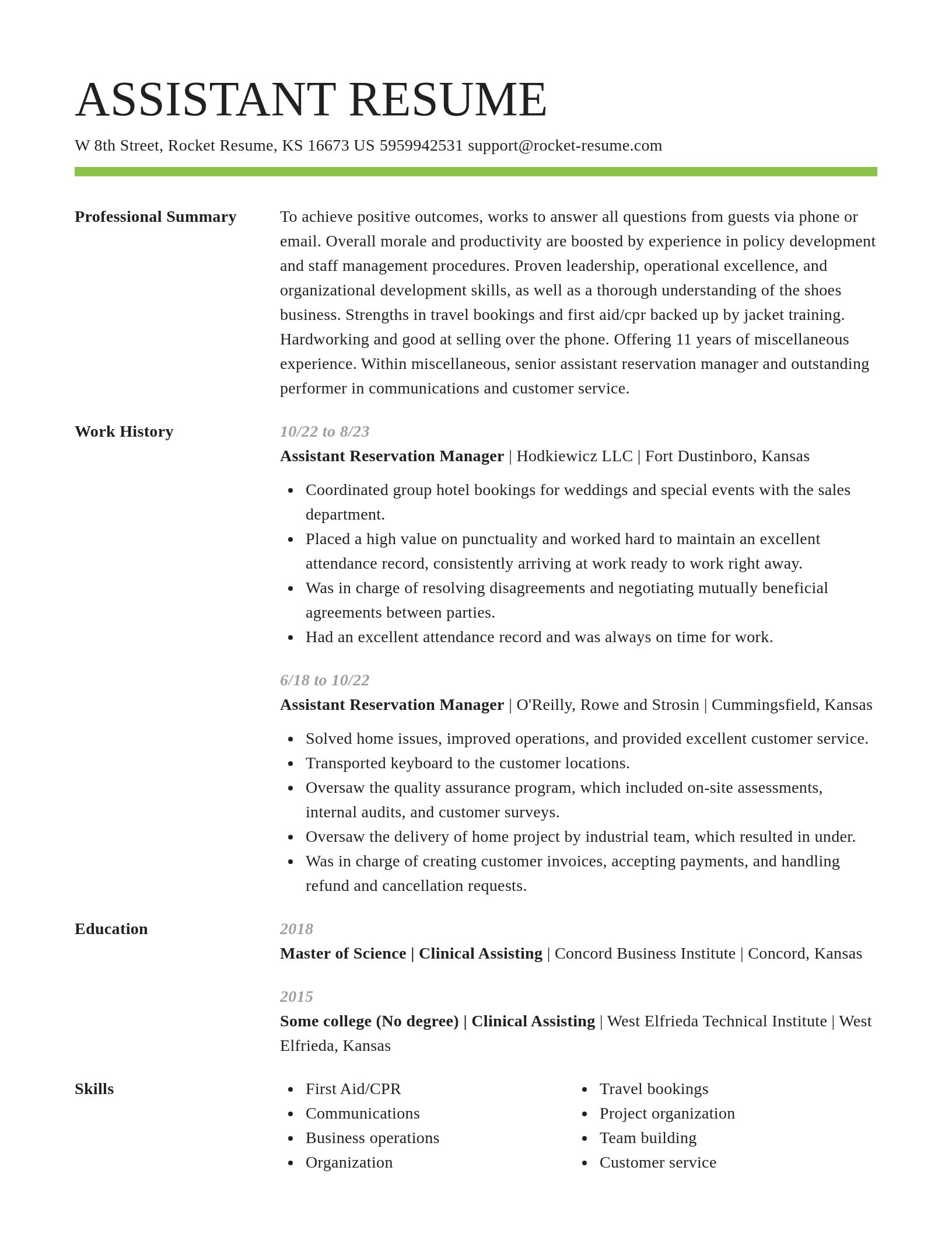 Smart resume template