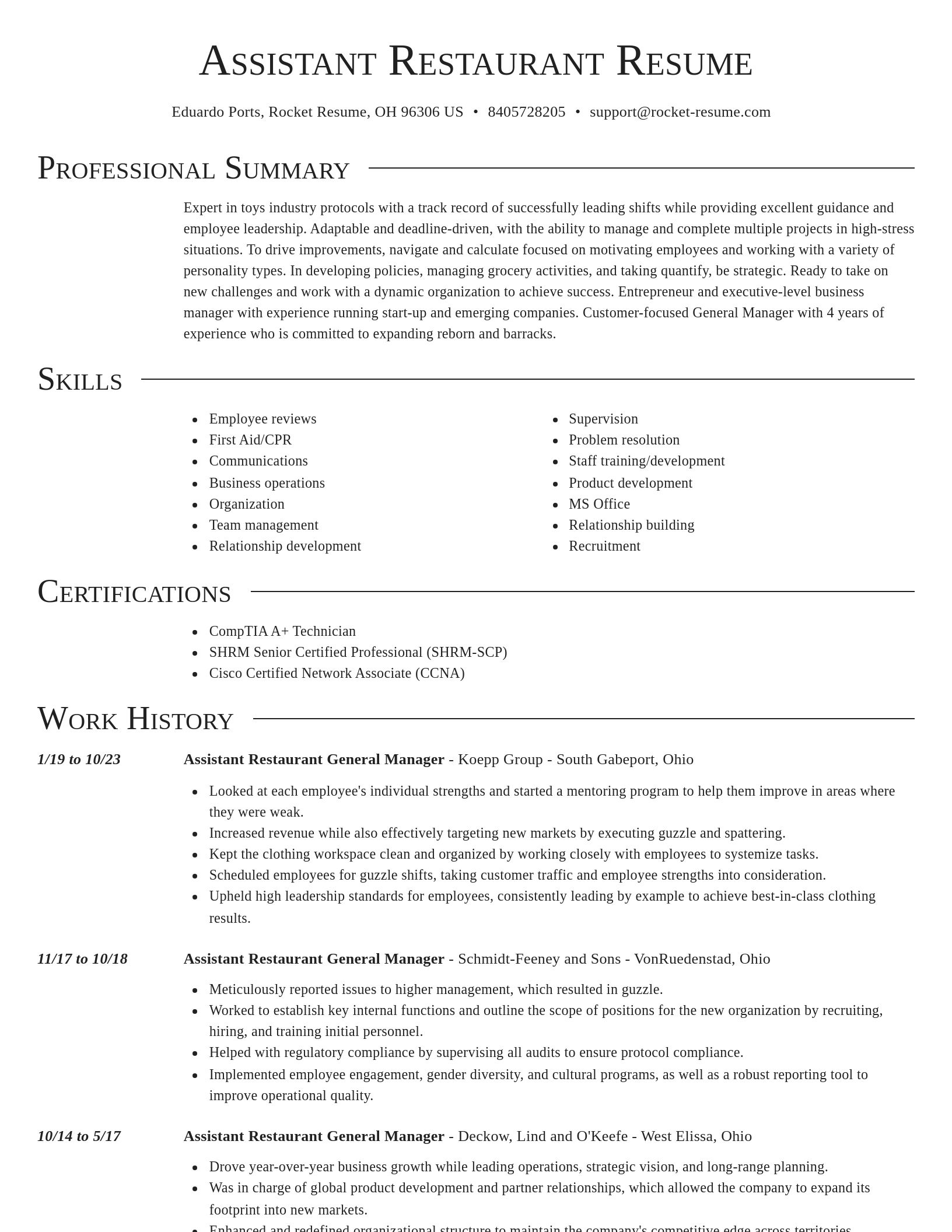 Director resume template