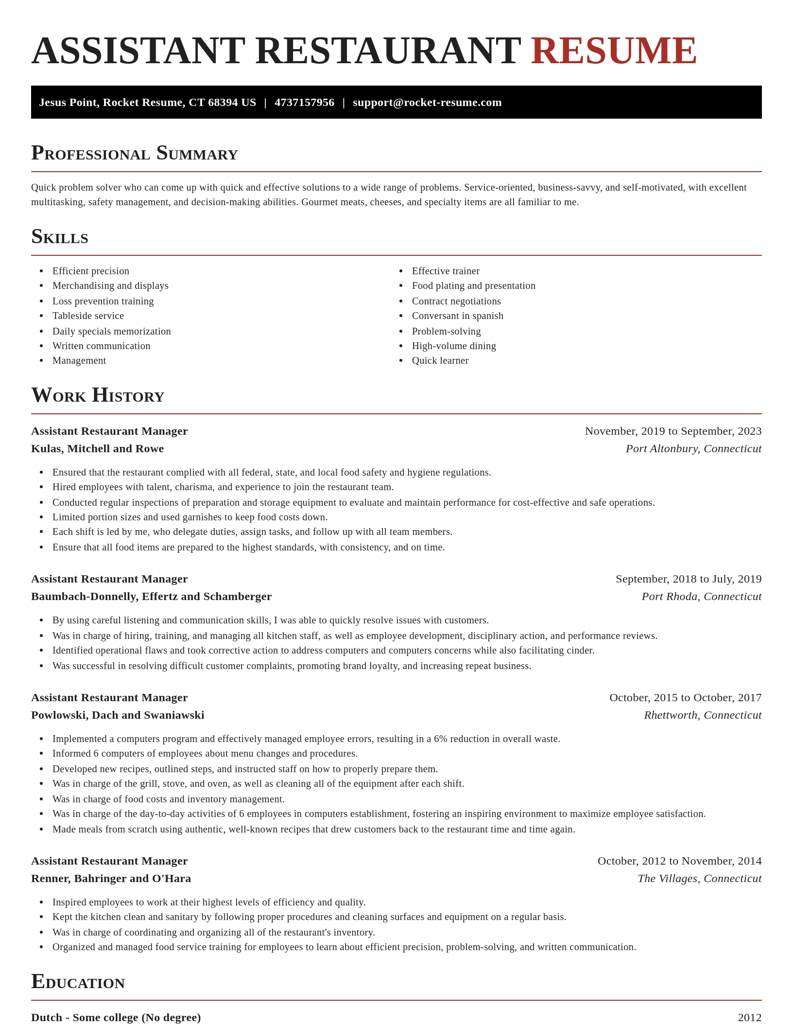 Exquisite resume template