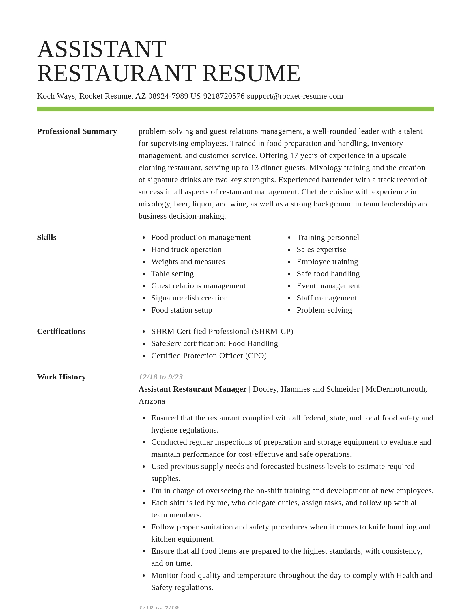 Smart resume template