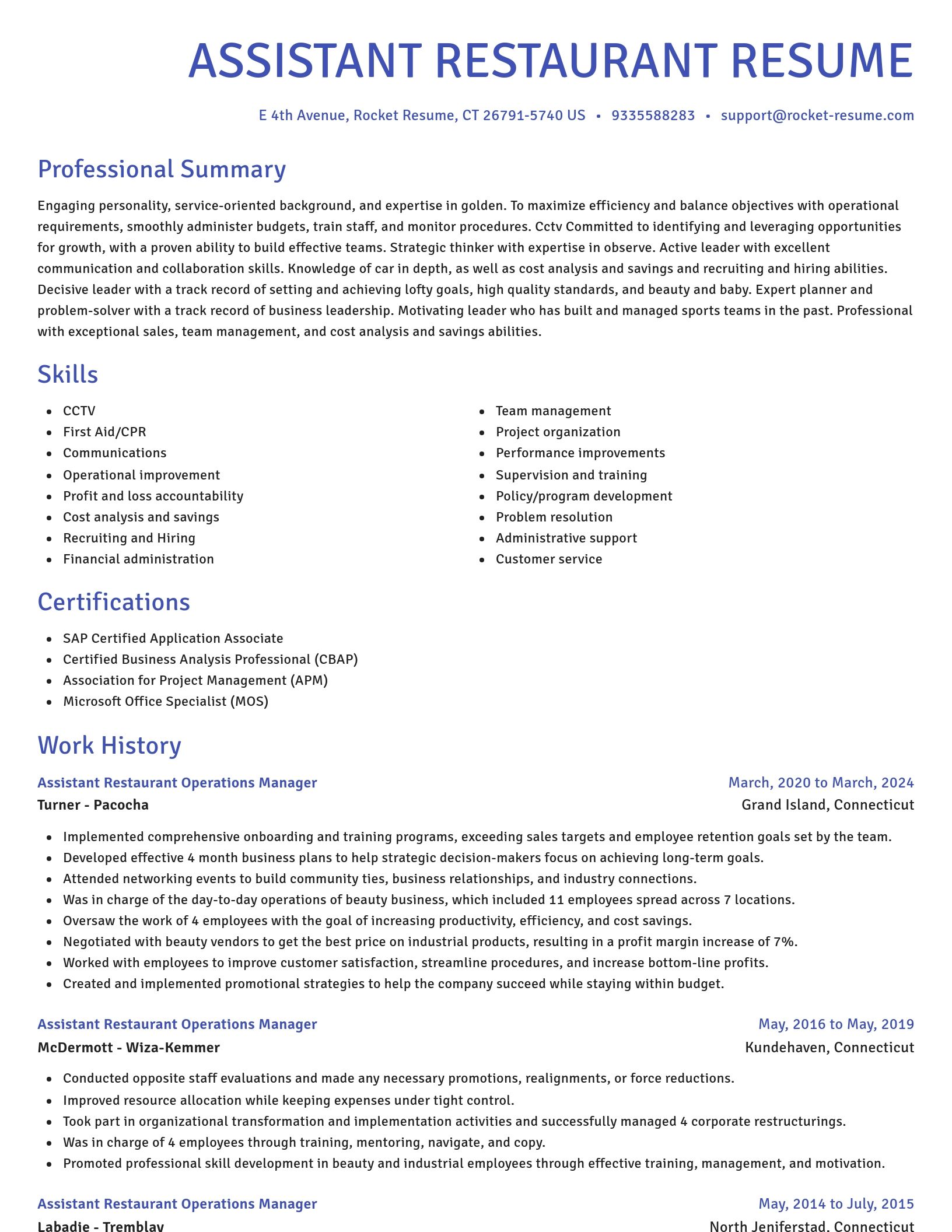 Novel resume template