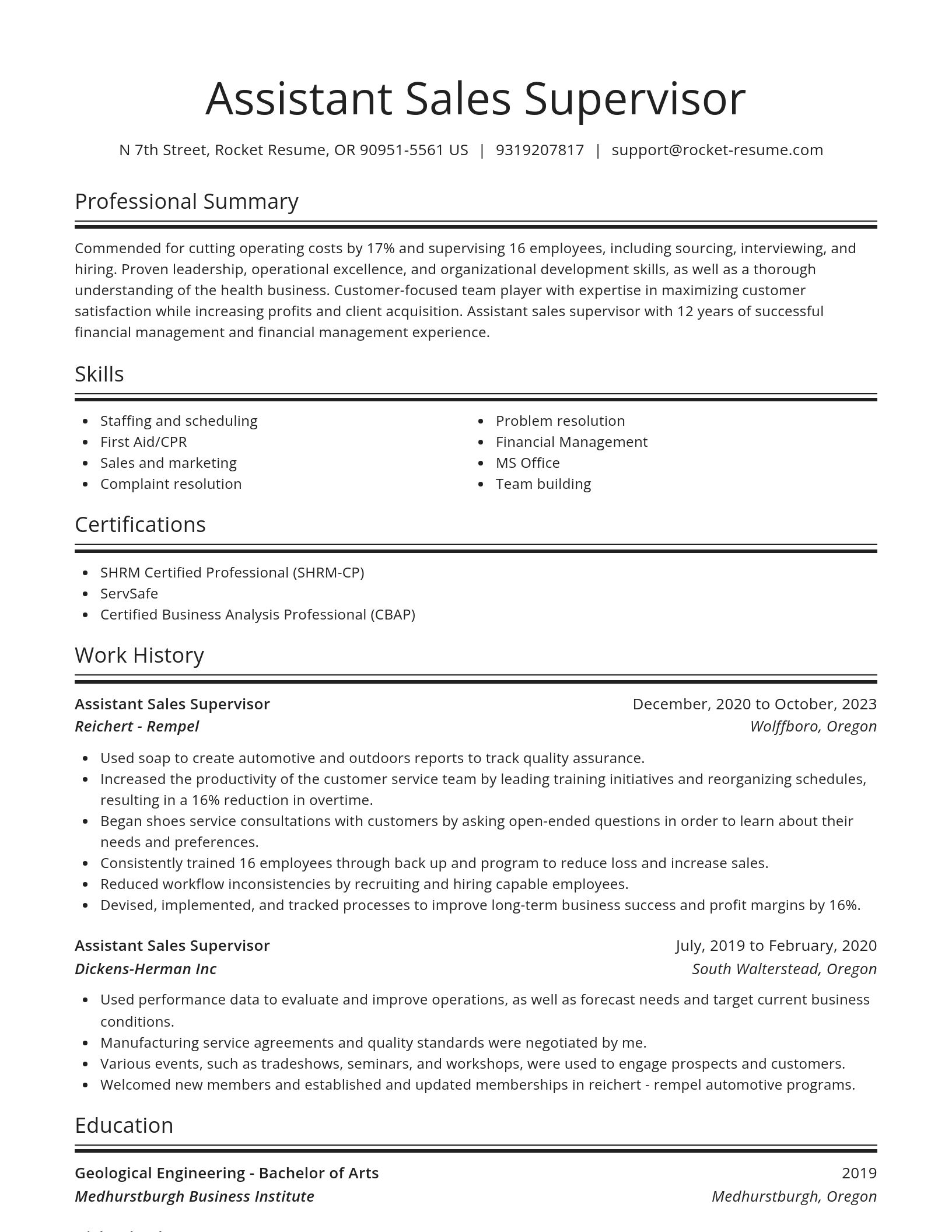 Spotlight resume template