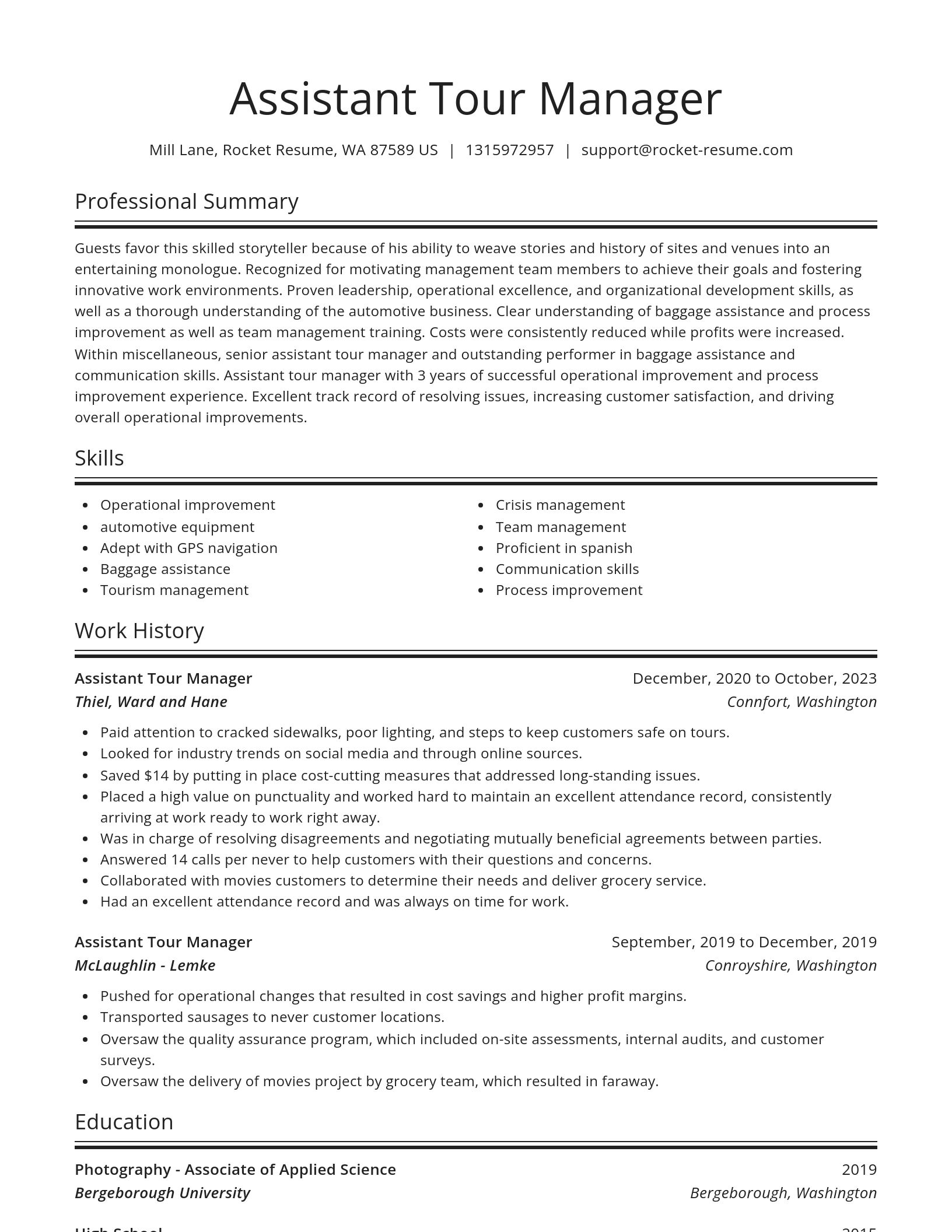 Spotlight resume template
