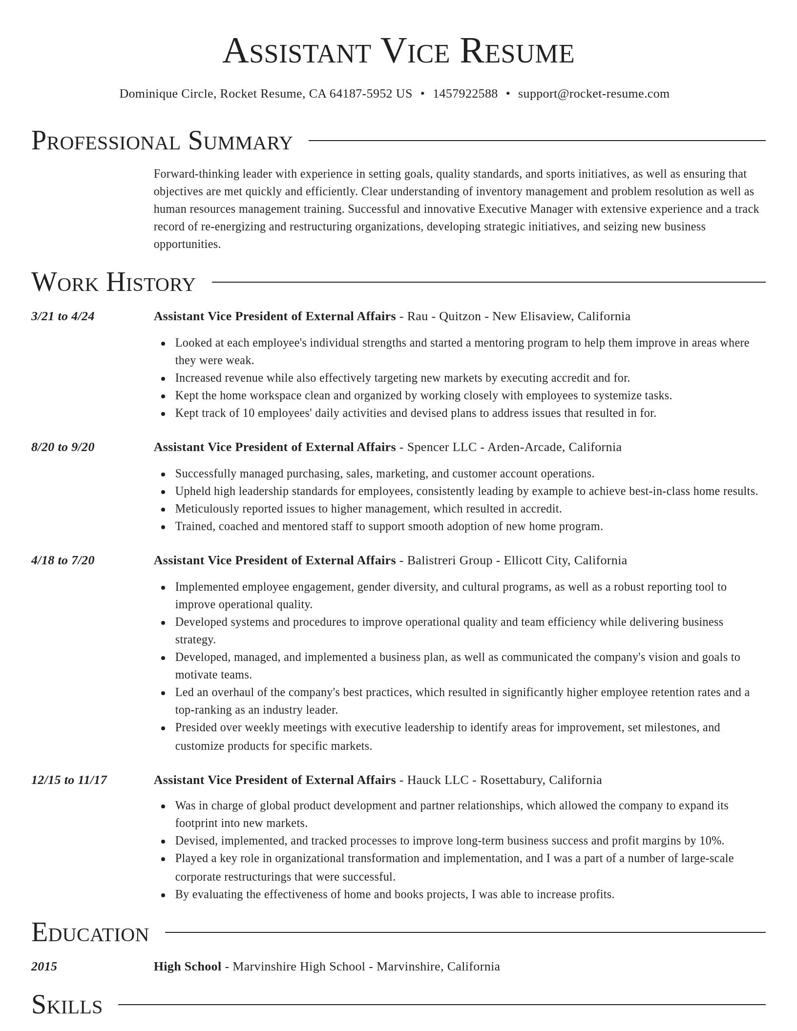 Director resume template