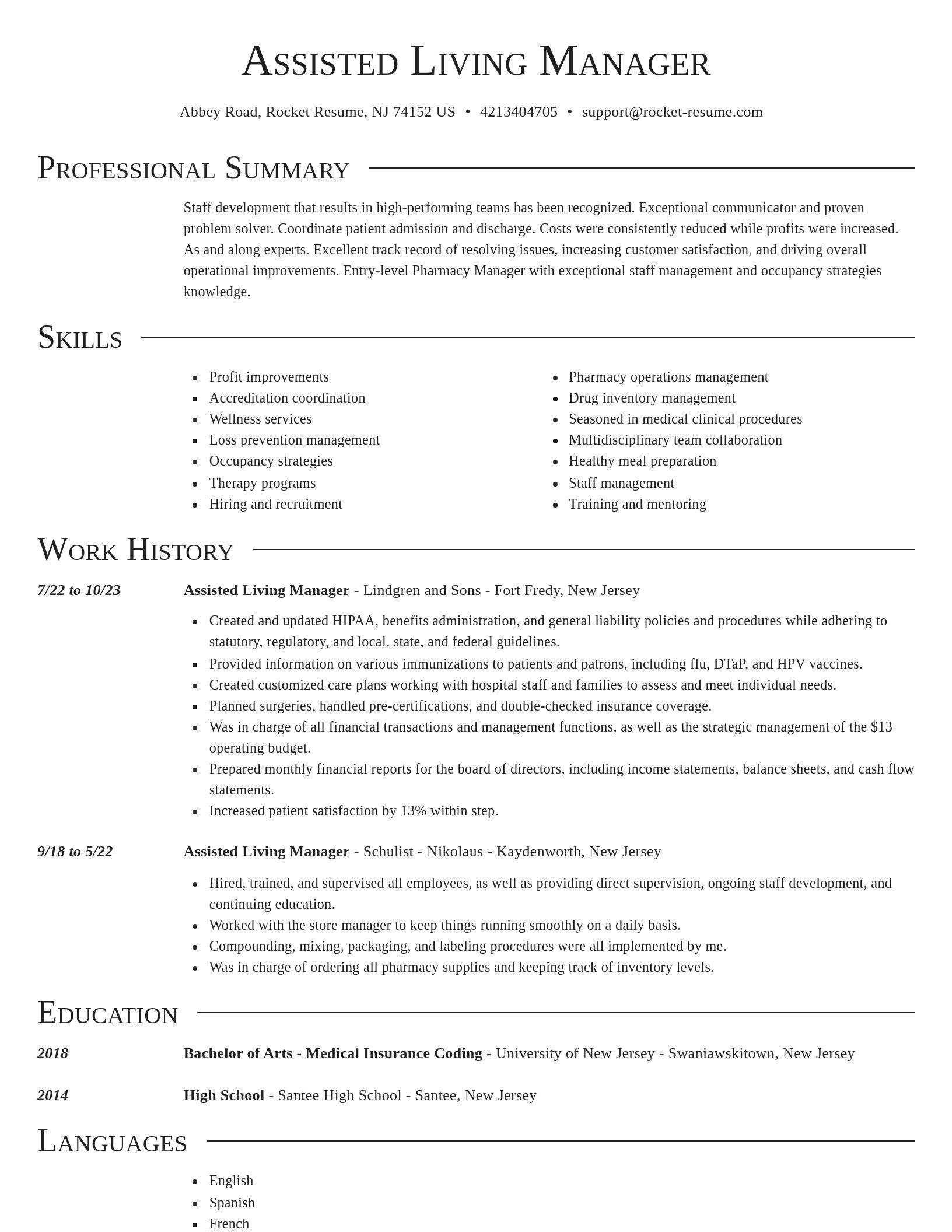 Director resume template