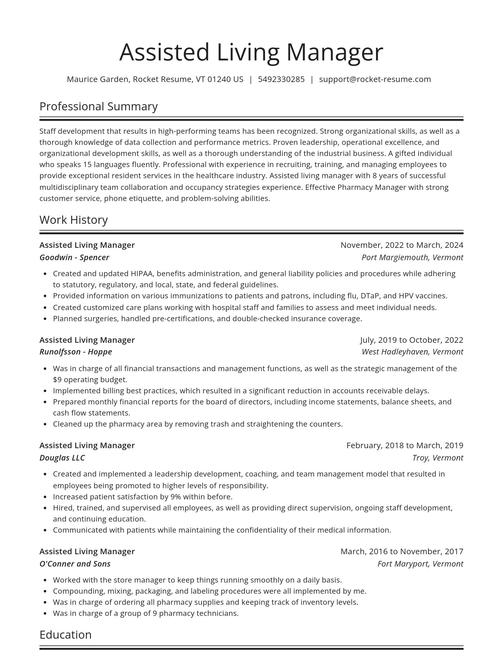 Spotlight resume template