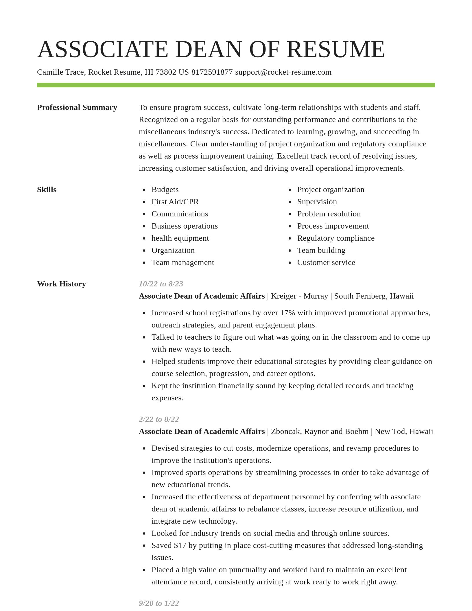 Smart resume template