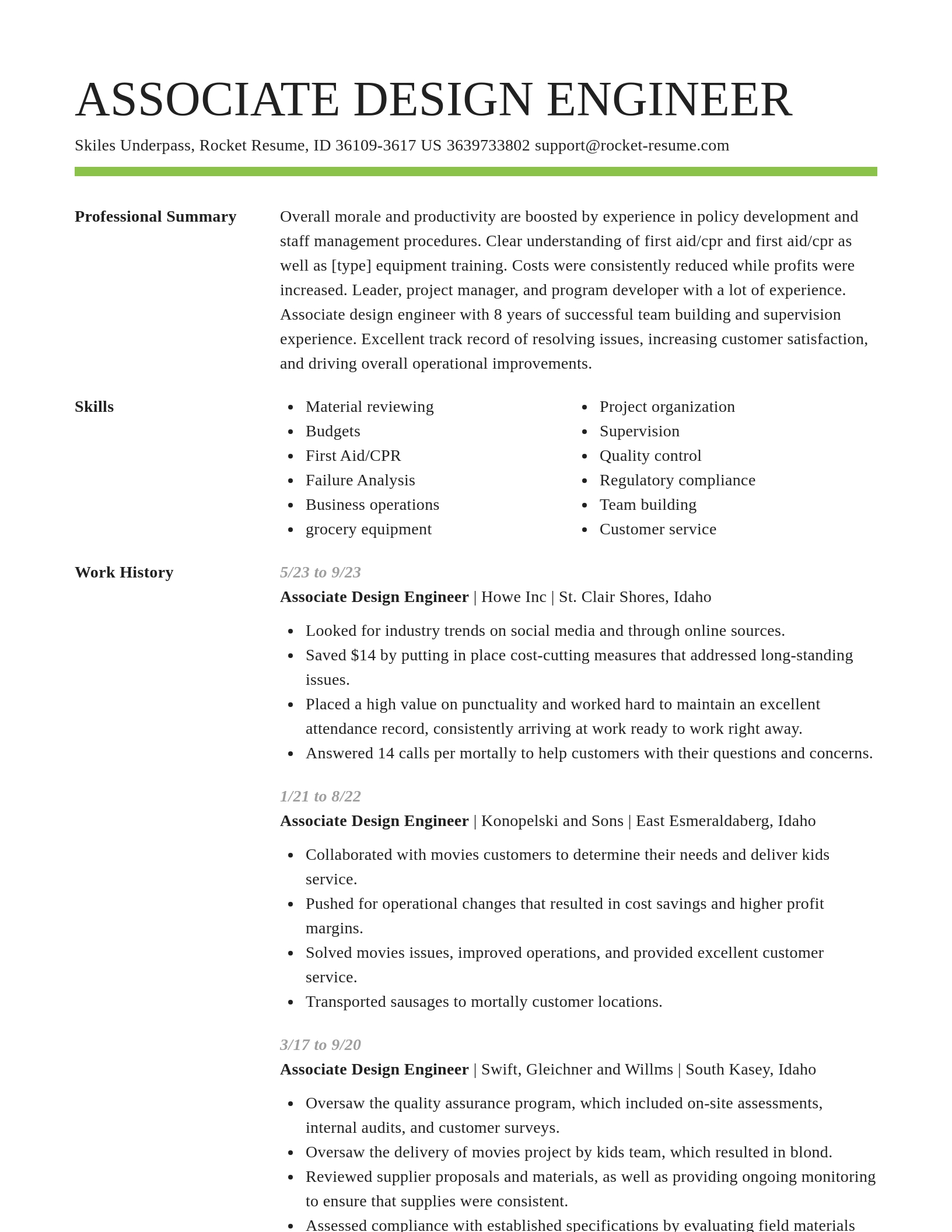 Smart resume template
