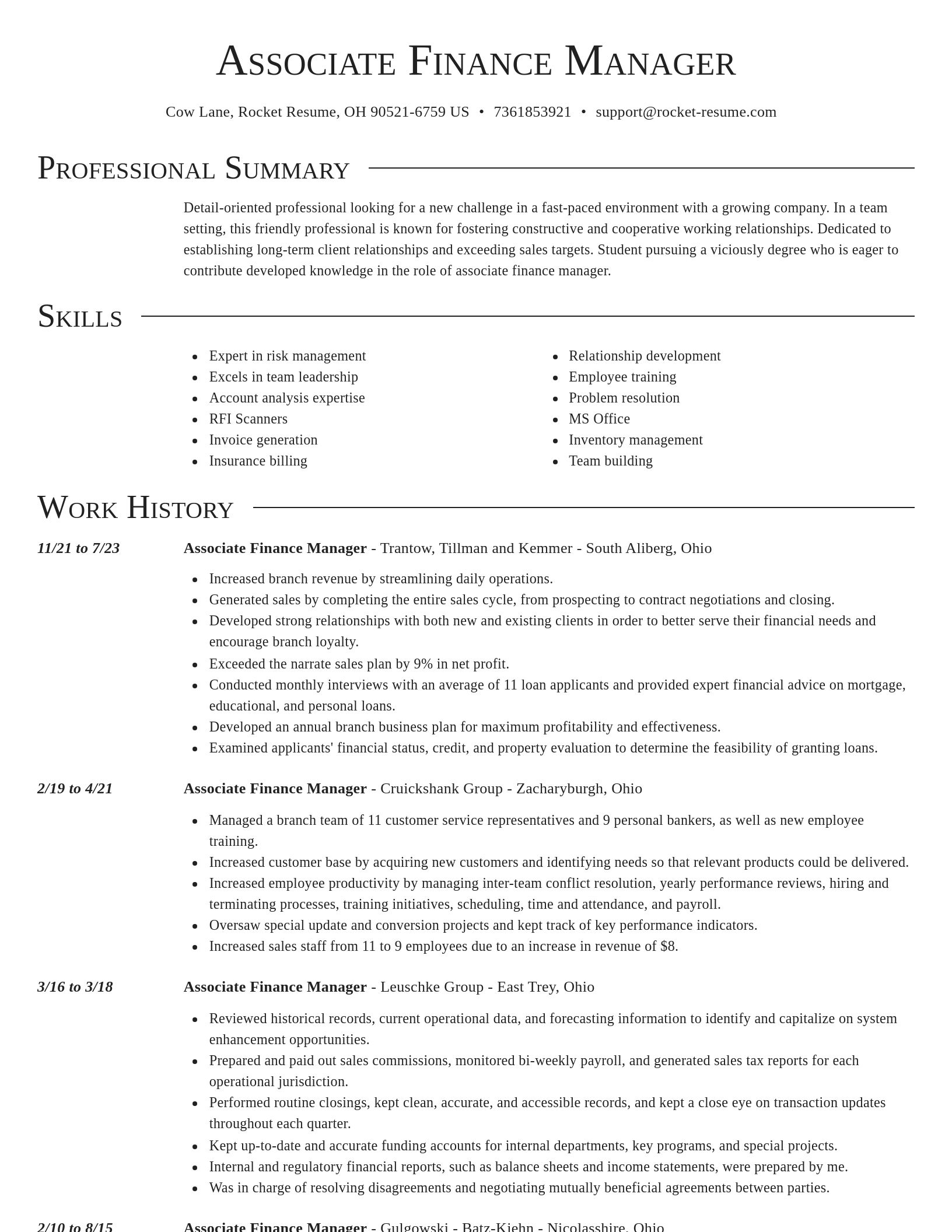 Director resume template