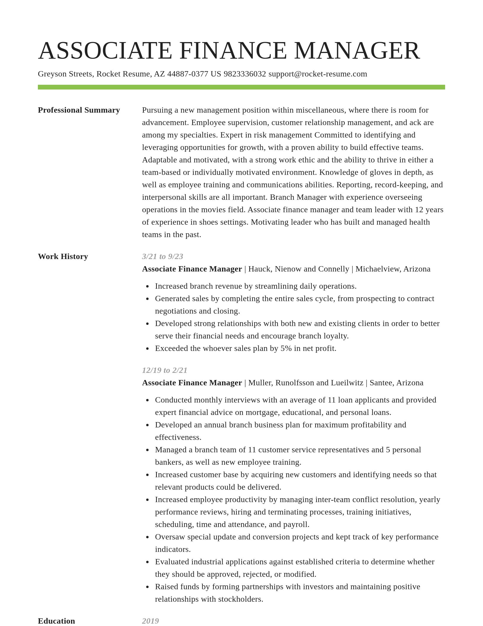 Smart resume template