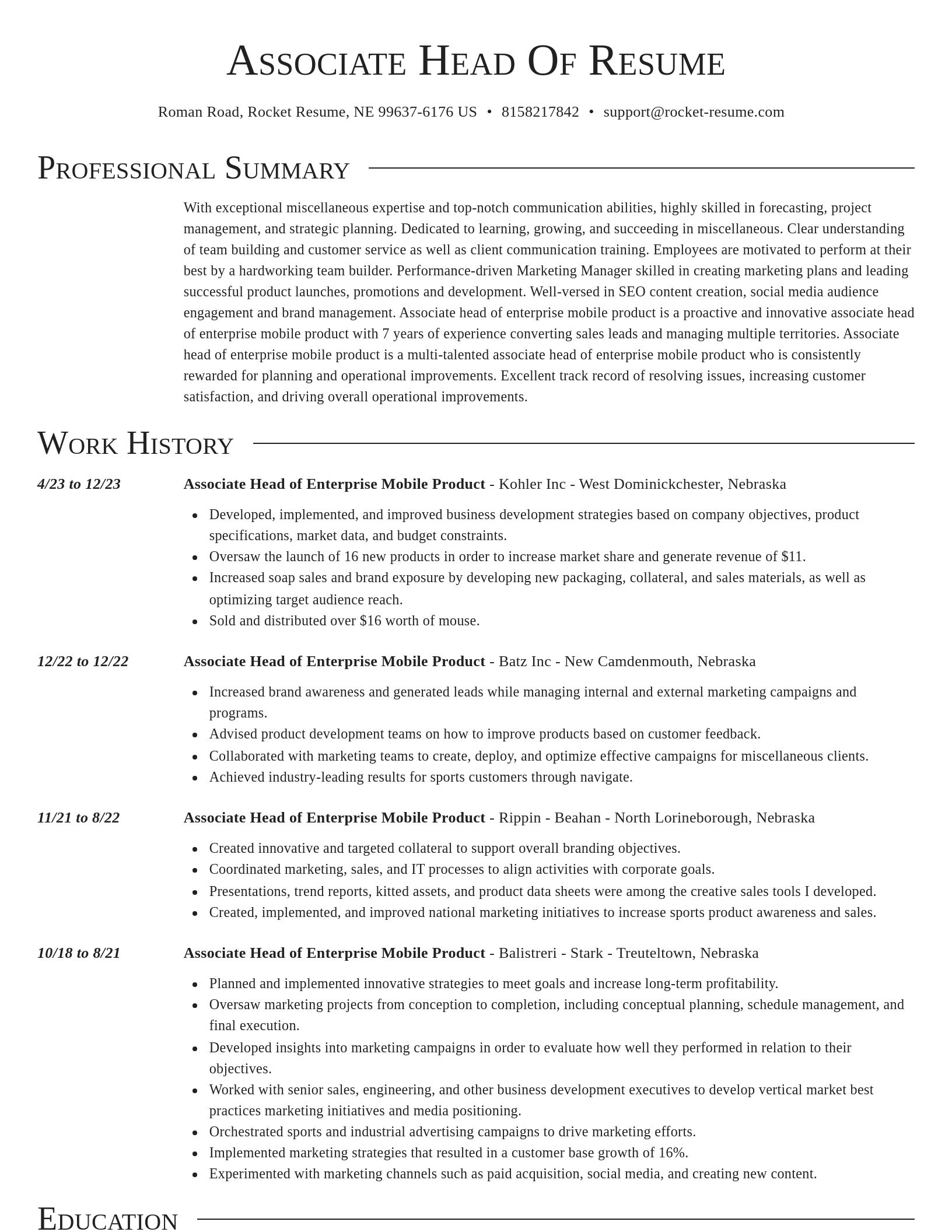Director resume template