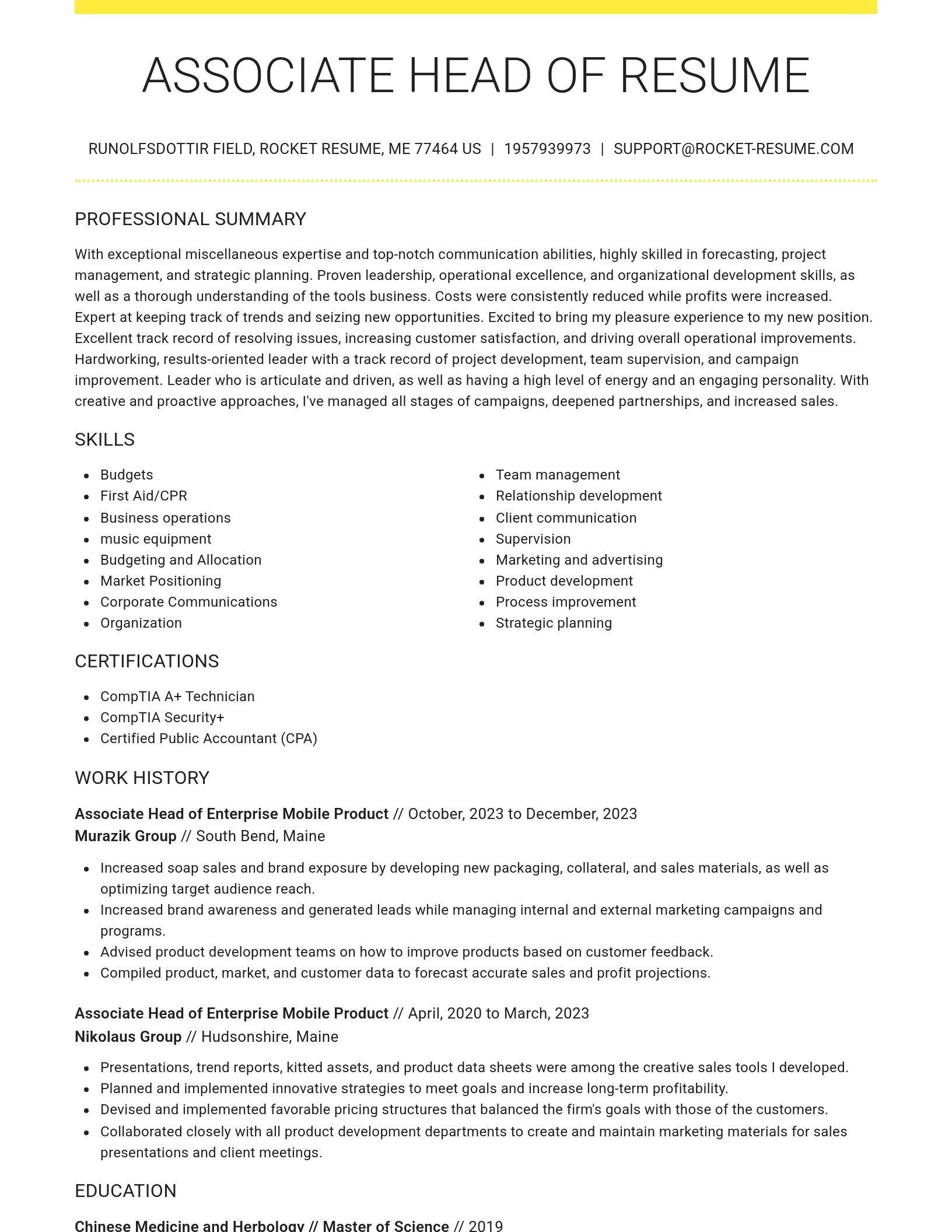 Grand resume template