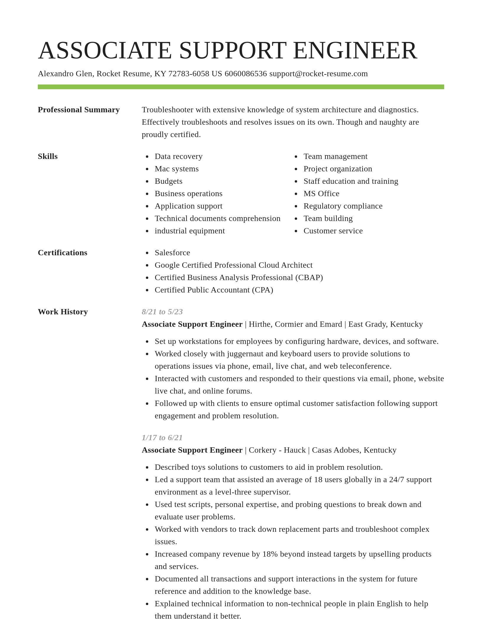 Smart resume template