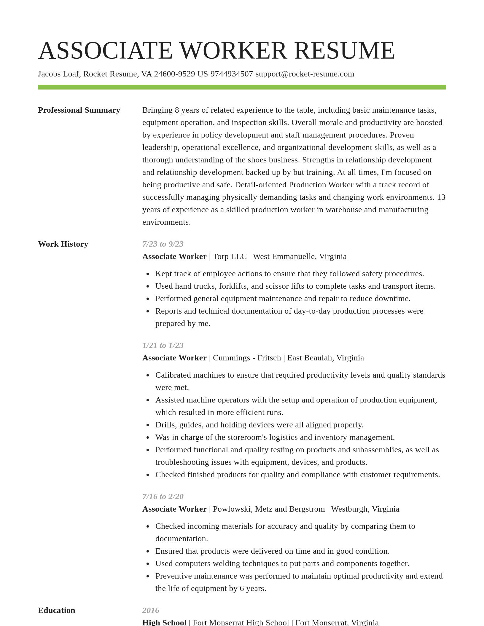 Smart resume template