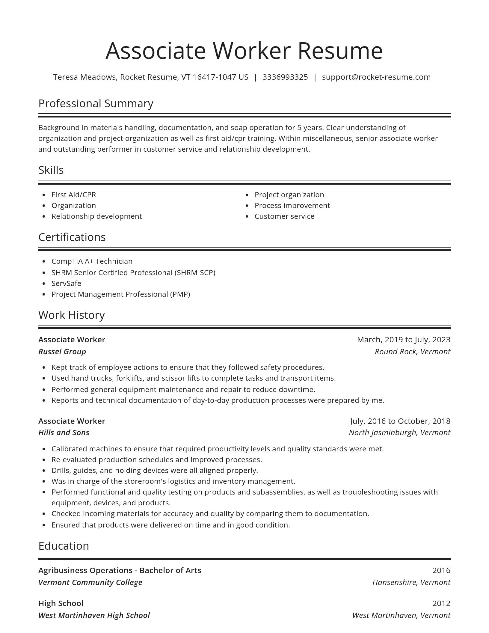Spotlight resume template
